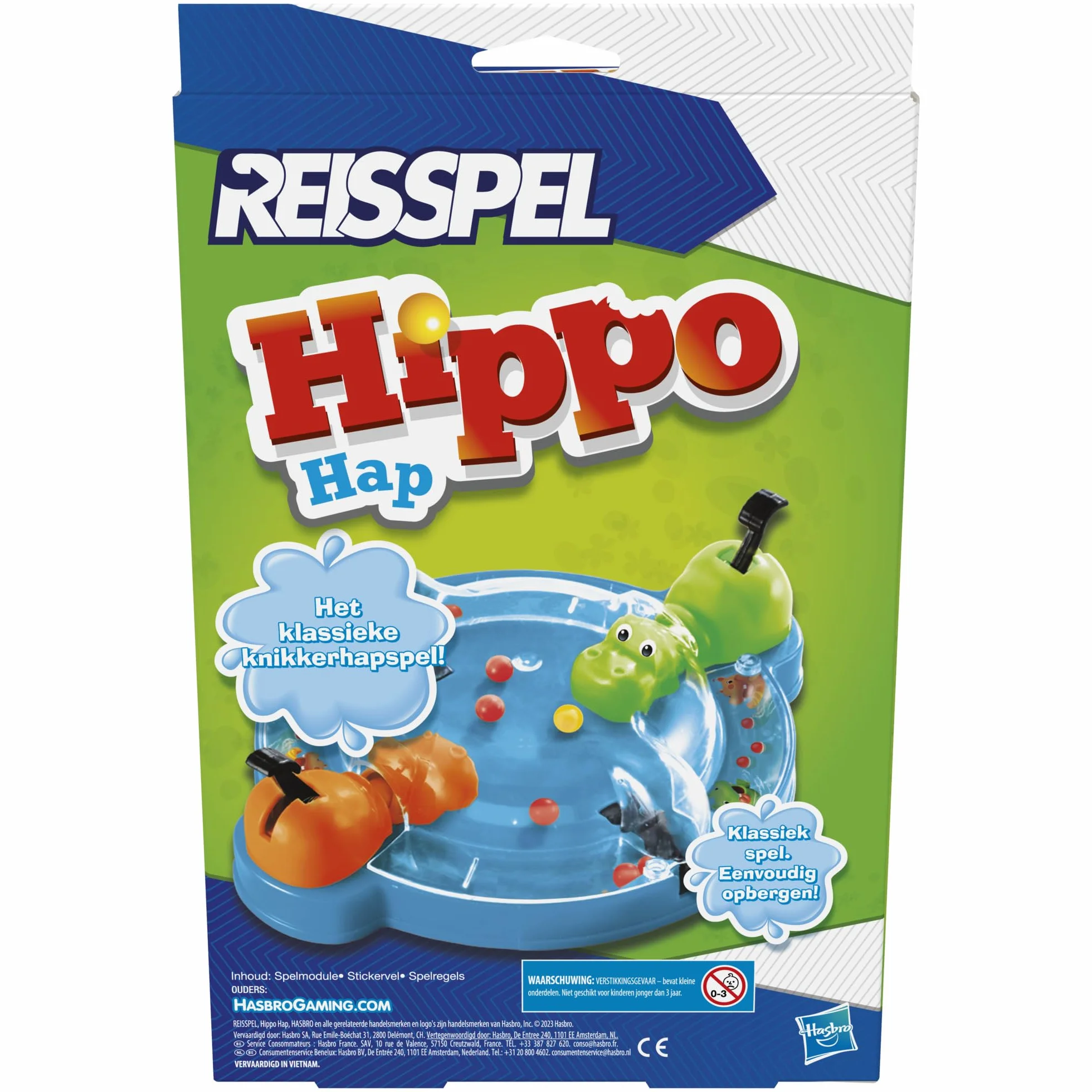 Hippos - Gioco da viaggio per bambini, gioco portatile per 2 giocatori, gioco di viaggio per bambini dai 4 anni, include 2 ippopotami calici (versione olandese)