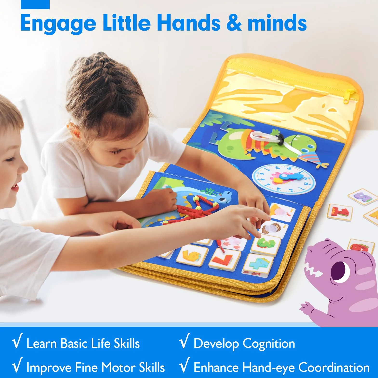 Montessori Busy Board Pannello Sensoriale 18 attività Giochi Educativo Bambini 2 3 Anni