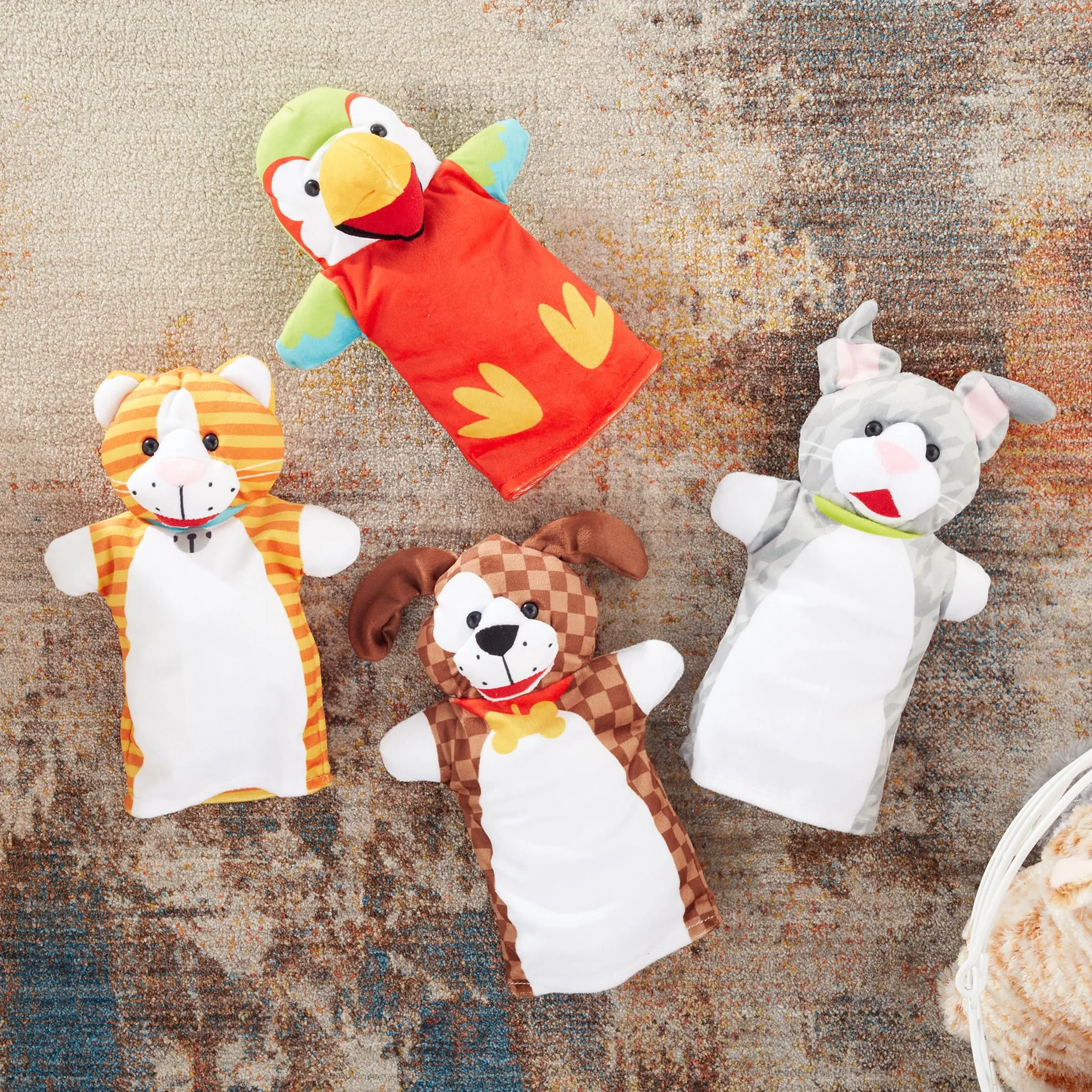 Melissa & Doug Marionette da Mano con Animali, Burattini in Stoffa, Regalo Educativo per Bambini 2+ Anni