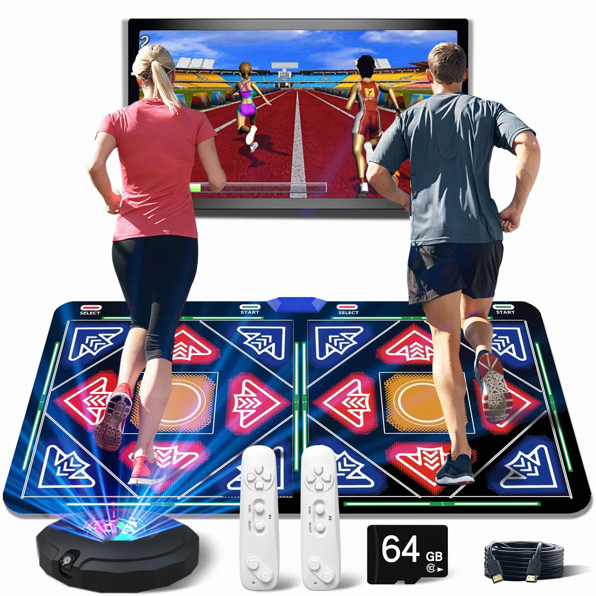 Tappeto da Ballo Elettronico con Fotocamera, 64 GB Scheda di Memoria, 1030 Giochi, 81 Video Musicali, 700 Canzoni