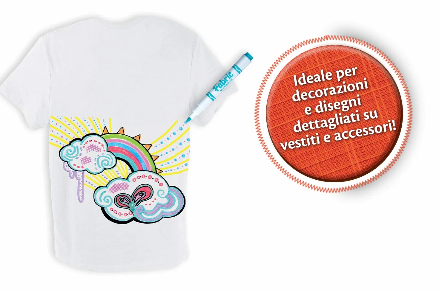 CRAYOLA Pennarelli per tessuti 10 pezzi colori assortiti