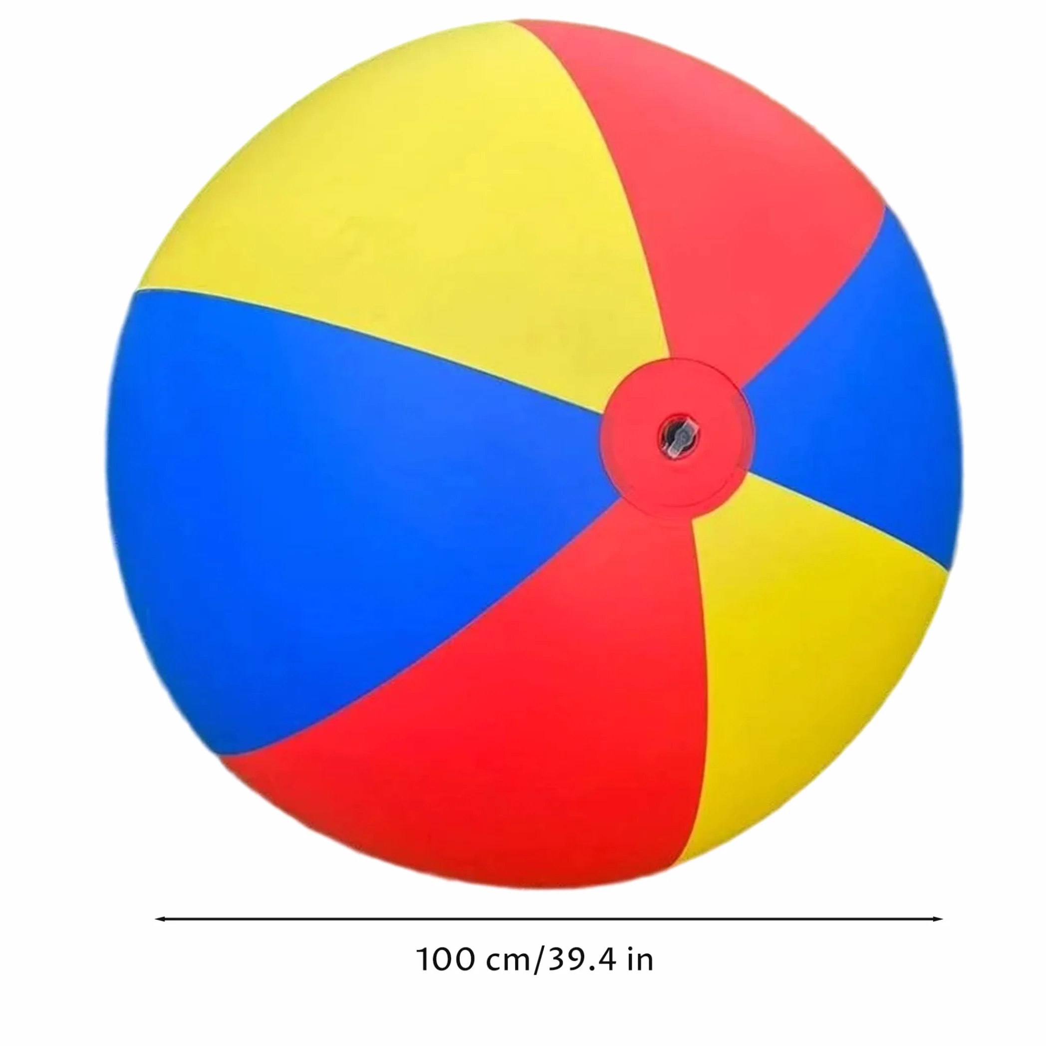 Palla Gonfiabile Gigante, Pallone da Spiaggia Gonfiabile Gigante, Palline da Gioco in PVC Morbido per Divertimento in Famiglia all'Aperto, Rosso/Giallo/Blu, 100 cm/39, 37 Pollici, Spiaggia, Palline