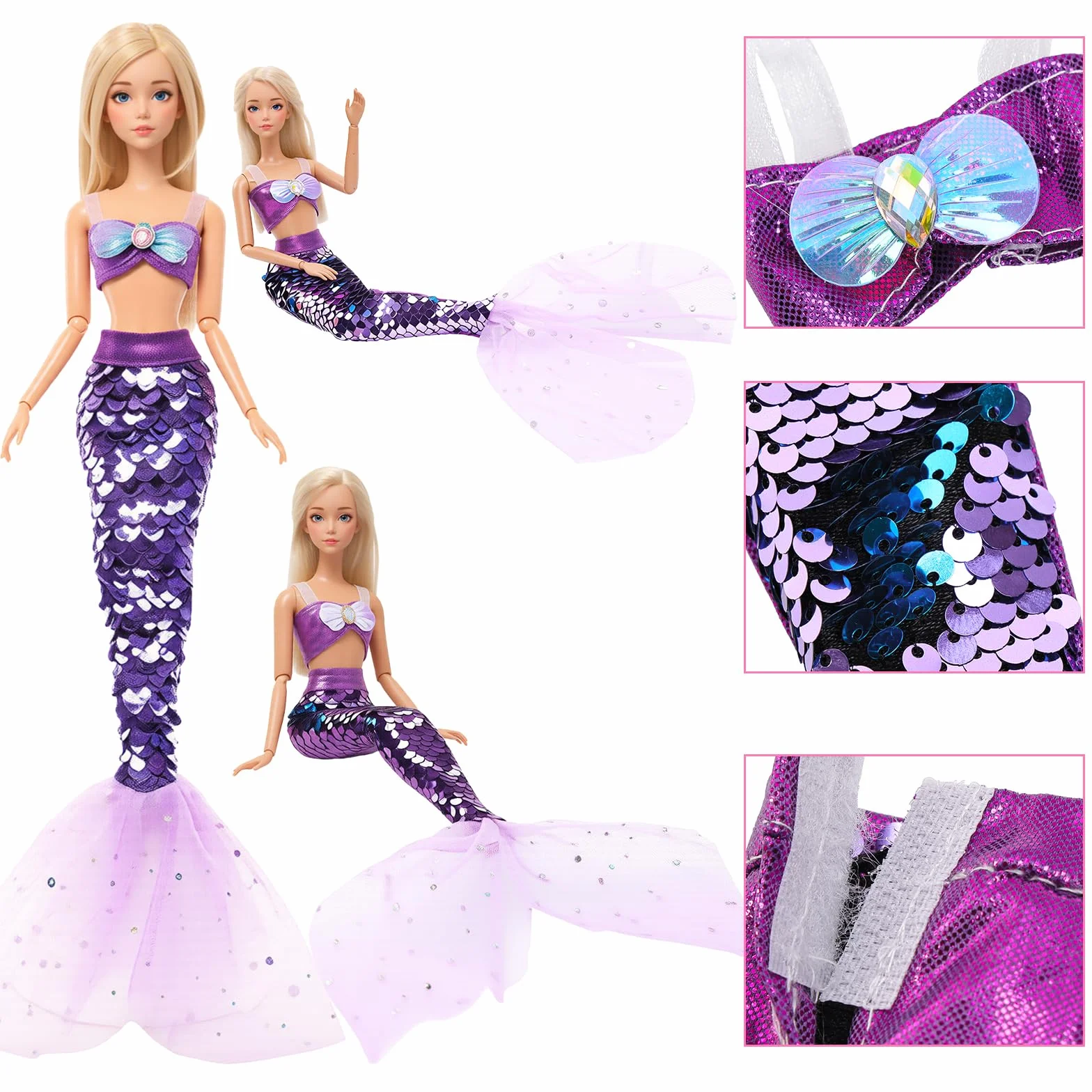 Miunana 17 Pezzi Per 11.5 Pollici 30 CM Bambola: 6 Costumi Da Bagno + 2 Abiti Vestiti + Cappello + 3 PCS Scarpe + 5 Accessori