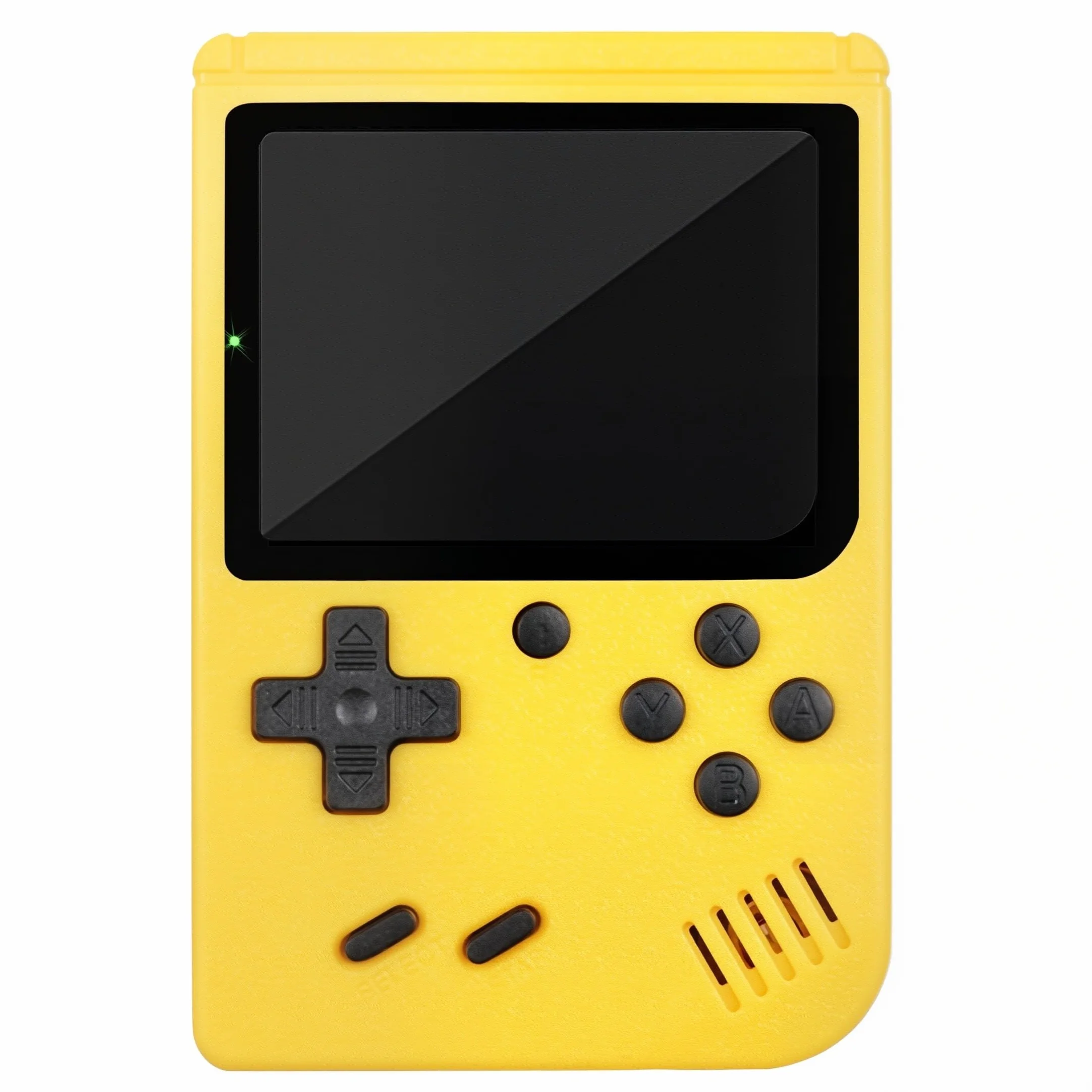NHQZ Console Portatile con Giochi Arcade,Mini Console di Giochi Retrò,500 Giochi Classici,per Due Giocatori,con Controller Portatile e Uscita AV,Schermo da 3,0 Pollici,per Bambini e Adulti (Giallo)