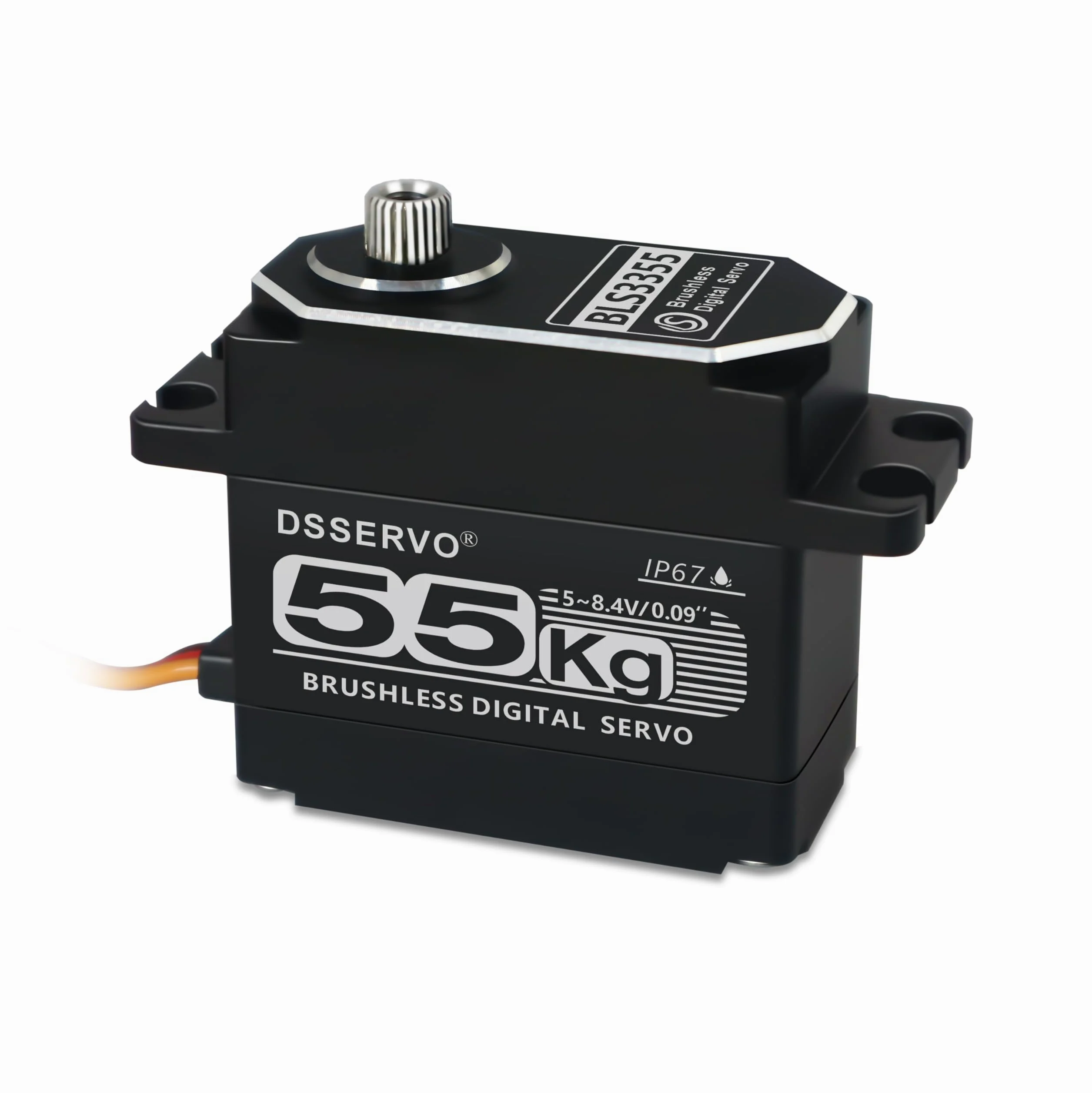 55kg Brushless RC Servo Tutto il Metallo IP67 Impermeabile Alta Coppia Motore Sterzo Digitale Veloce per 1/8 1/10 1/12 Scala RC Auto