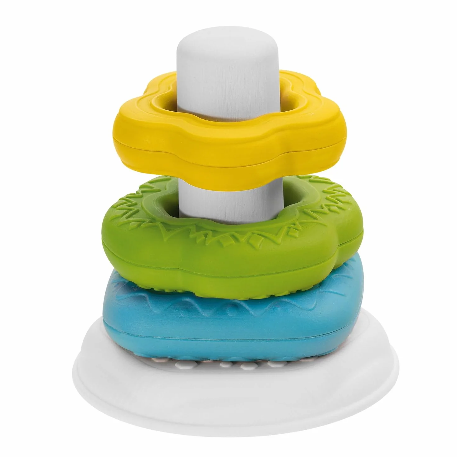 Chicco Torre Anelli 2in1 Gioco Impilabile, Centro attività, Gioco Forme Incastri e Texture Differenti, Sviluppo Manualità e Coordinazione, Regalo Bambino, 6-36 Mesi