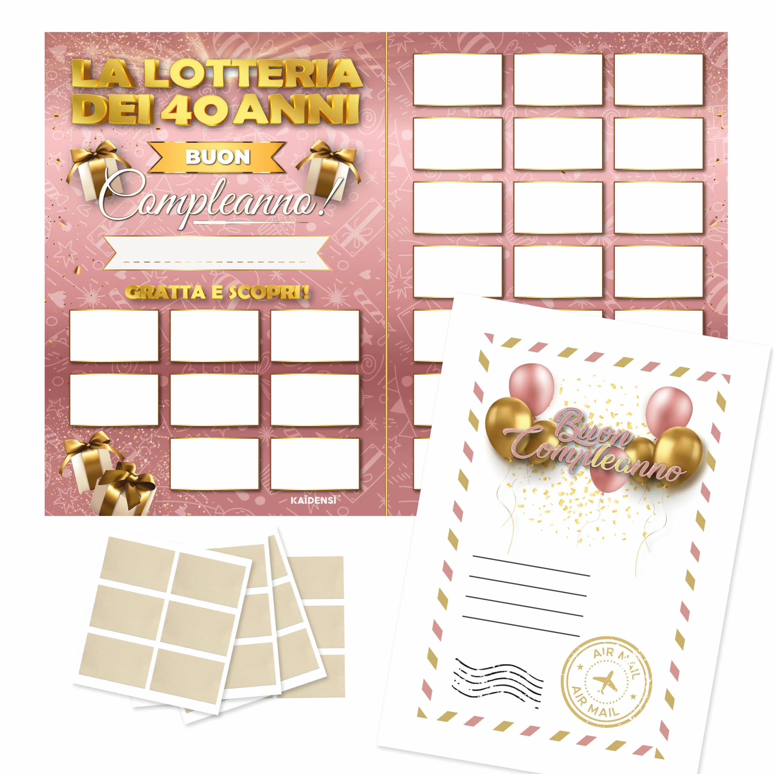 Maxi Gratta e Vinci Personalizzato Gioco Compleanno – Idea Regalo Lotteria del 40enne Versione A3 - Calendario Auguri Grattabile 40 Anni Per Invitati - Regali Divertenti 40 Anni Uomo Donna Originale