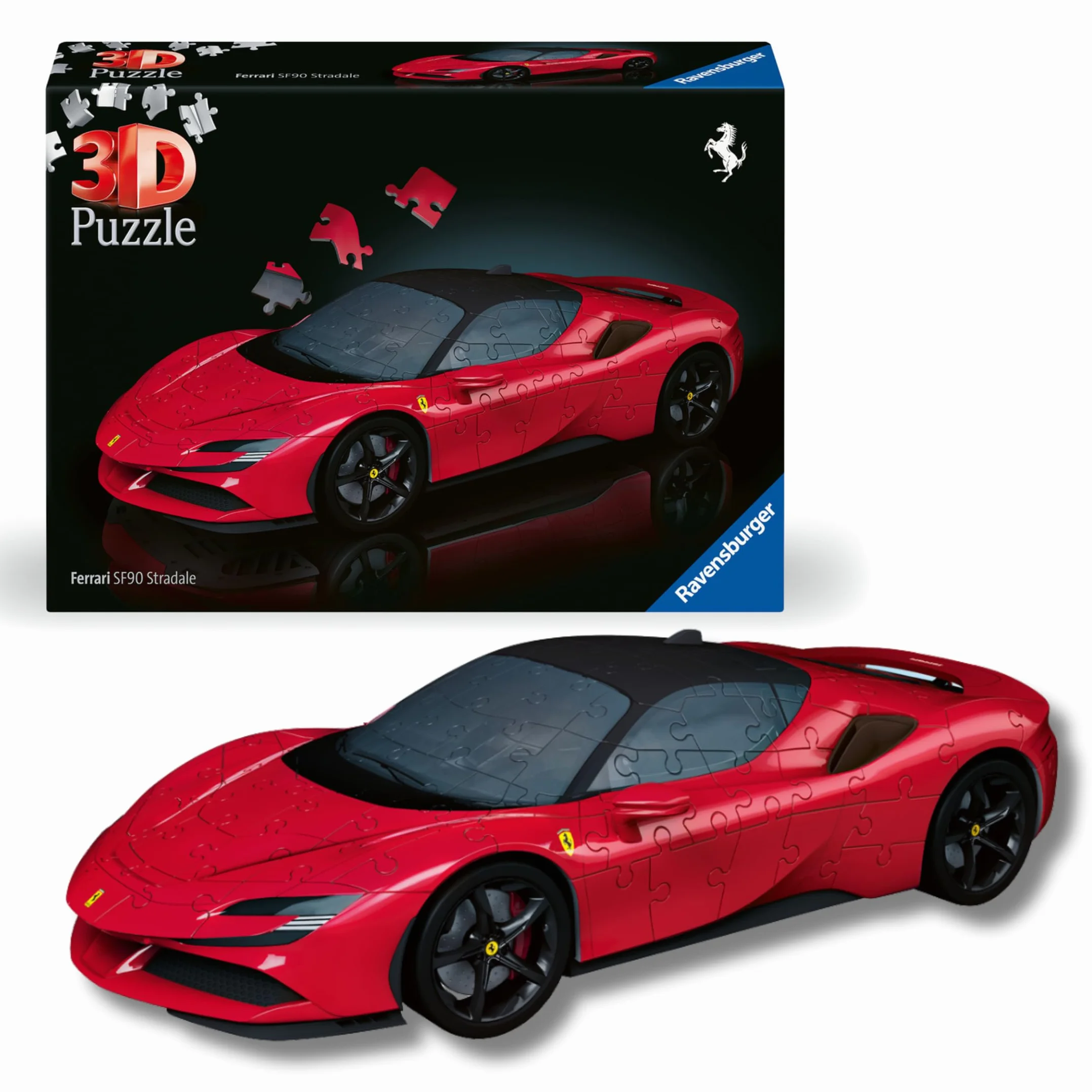 Ravensburger - Puzzle 3D Ferrari SF90 Stradale 161 pezzi, Modellismo da costruire adulti, Modellino Ferrari, Modellini auto da costruire, Idee Regalo