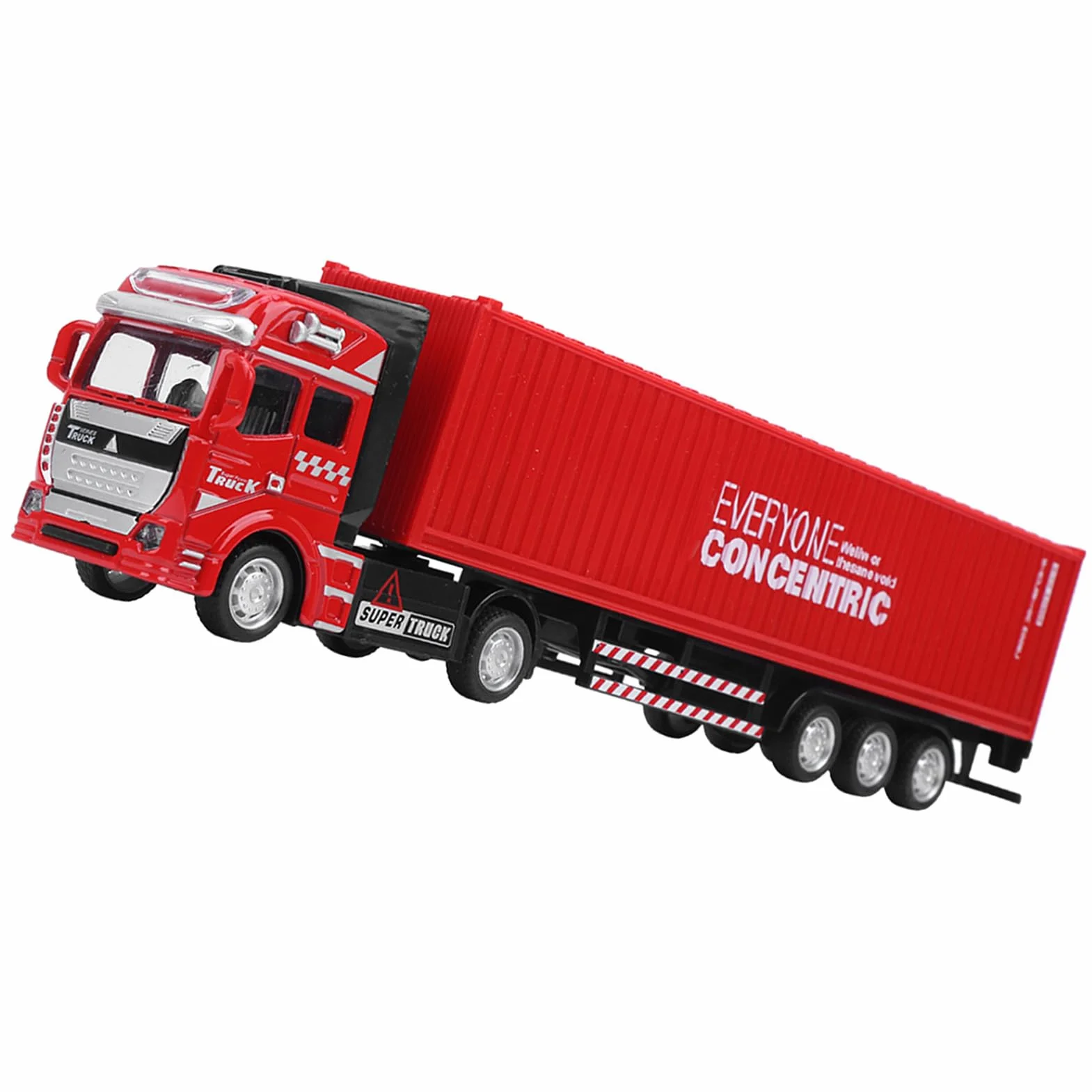 48 Modello Camion Portacontainer Lega Giocattolo con Trazione e Carrozzeria Rimovibile Rosso