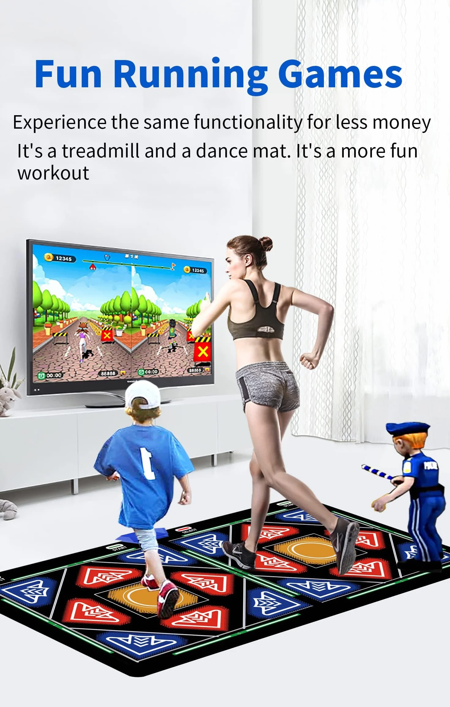 Tappeto da Ballo Elettronico con Fotocamera, 64 GB Scheda di Memoria, 1030 Giochi, 81 Video Musicali, 700 Canzoni