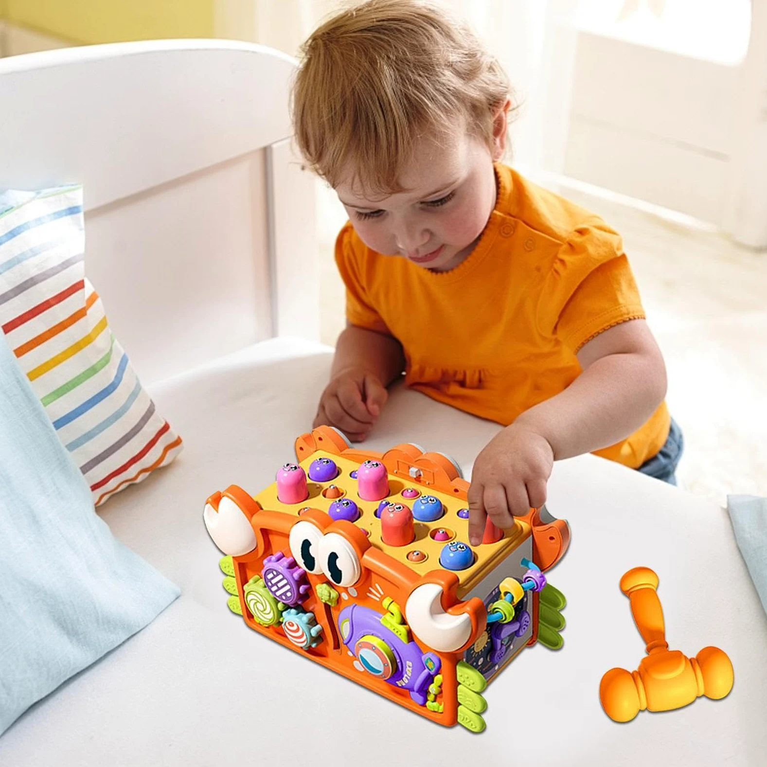 Cubo di apprendimento delle attività, cubo di attività Giocattolo per | Provazioni di sensoriale per bambini, giocattoli per lo sviluppo multiuso per bambini di età compresa t