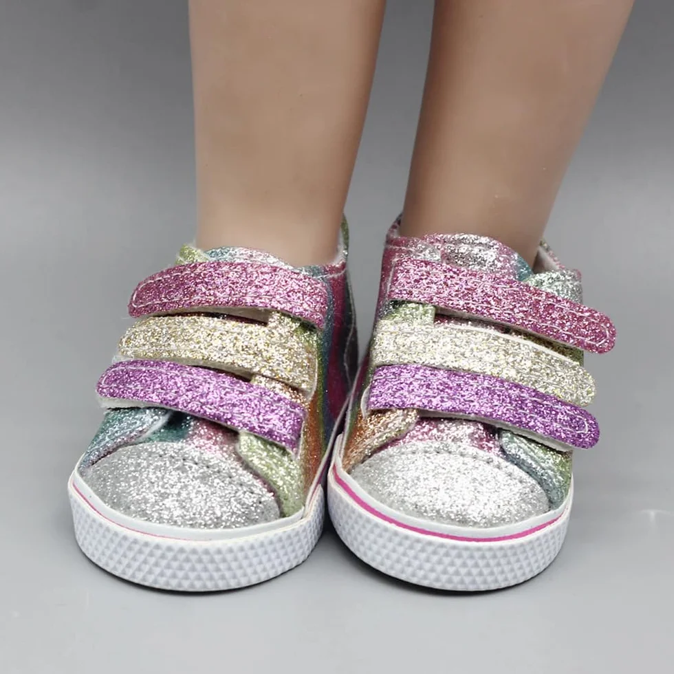 10 paia di scarpe per bambole da 18 pollici, BOSOIRSOU 7cm Stivali Scarpe da ballo Sandali Scarpe casual Scarpe di tela Adatte per 45cm American Girl Doll Accessori