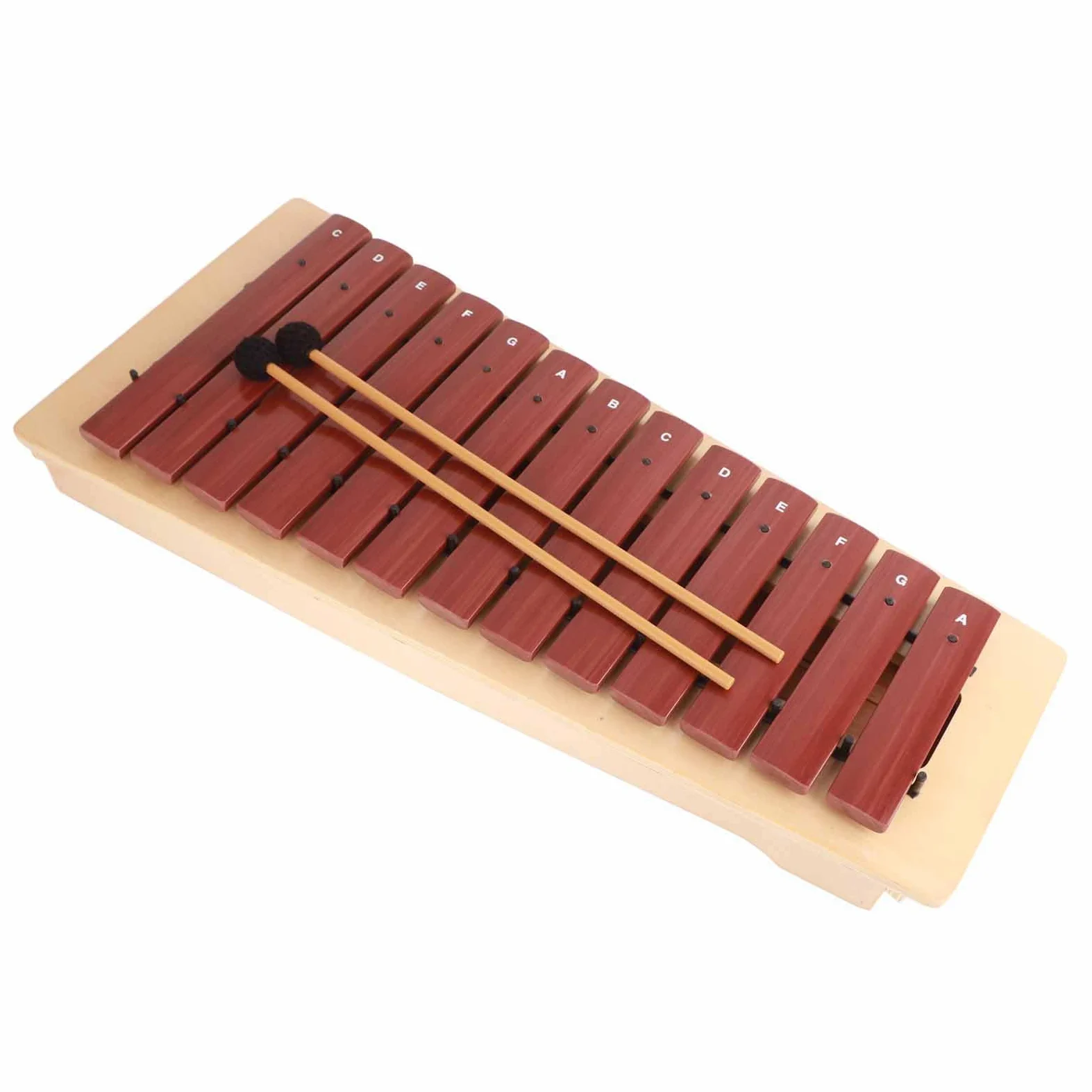 Xilofono Strumento Musicale in Legno Giocattolo Percussioni Ad Alto Tono per Bambini Gioca a 13 Toni Rossi con Custodia