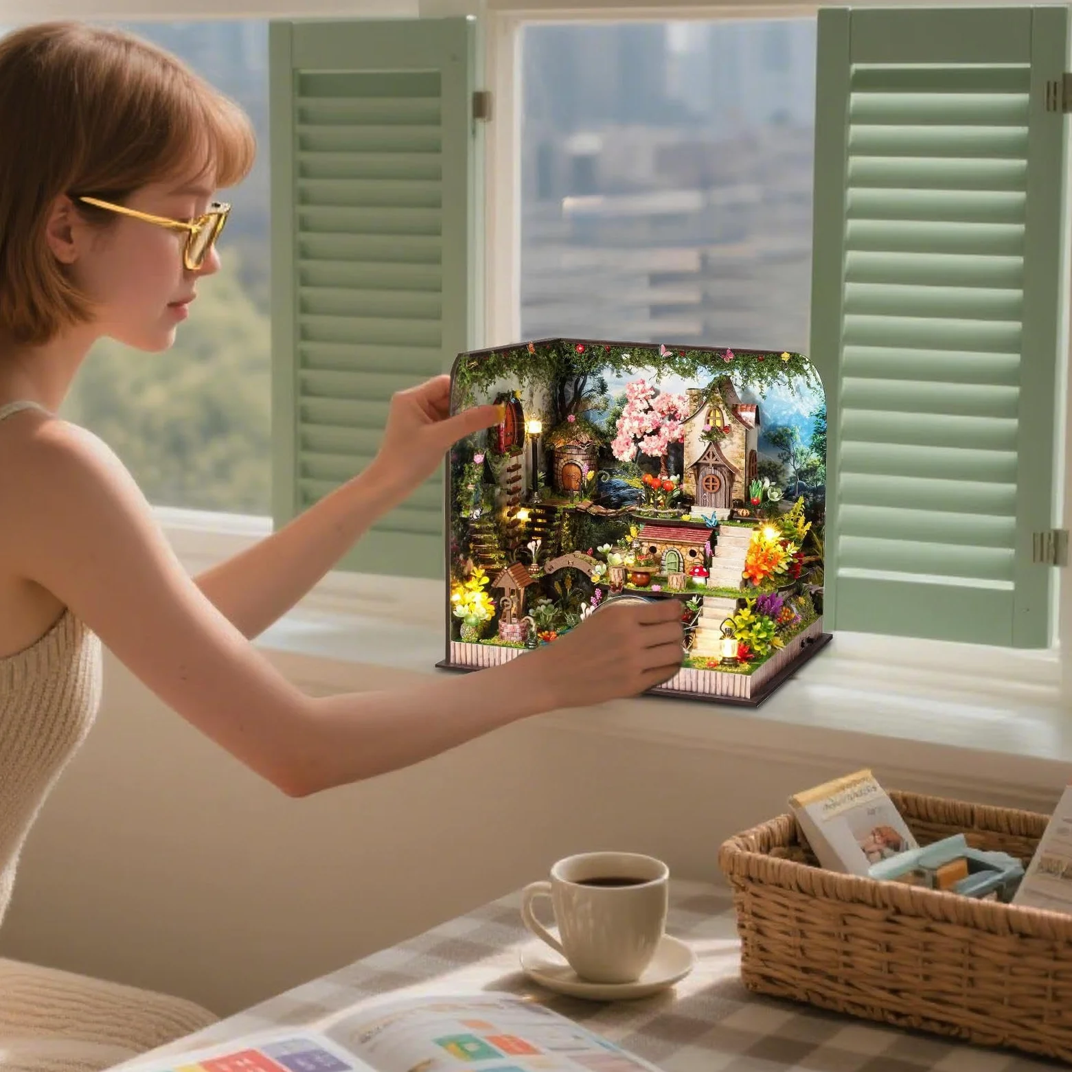 Kit Scenetta Per Mensola Kit Creativo Per Decorare Il Tavolo E Creare | Casa in Miniatura Fatta a Mano Per Adulti e Adolescenti, Ideale per Casa, Libreria, Aula e Miniatura
