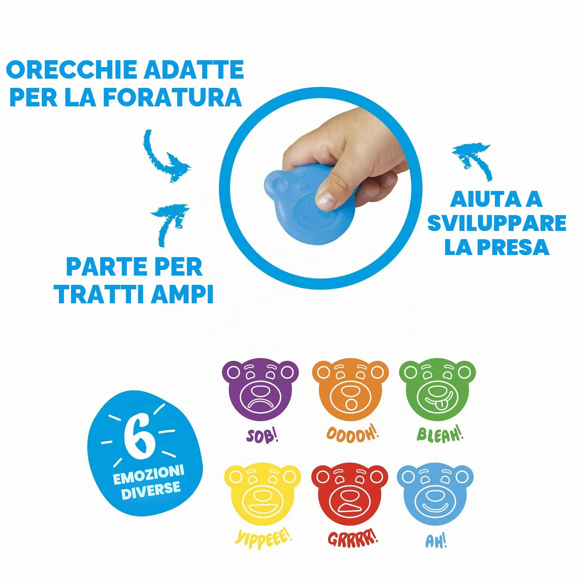 CARIOCA Pastelli Baby Teddy Crayons, Scatola di 6 Pastelli Colorati a Forma di Orsetto, Pastelli Per Bambini dai 12 Mesi, 6 Pezzi