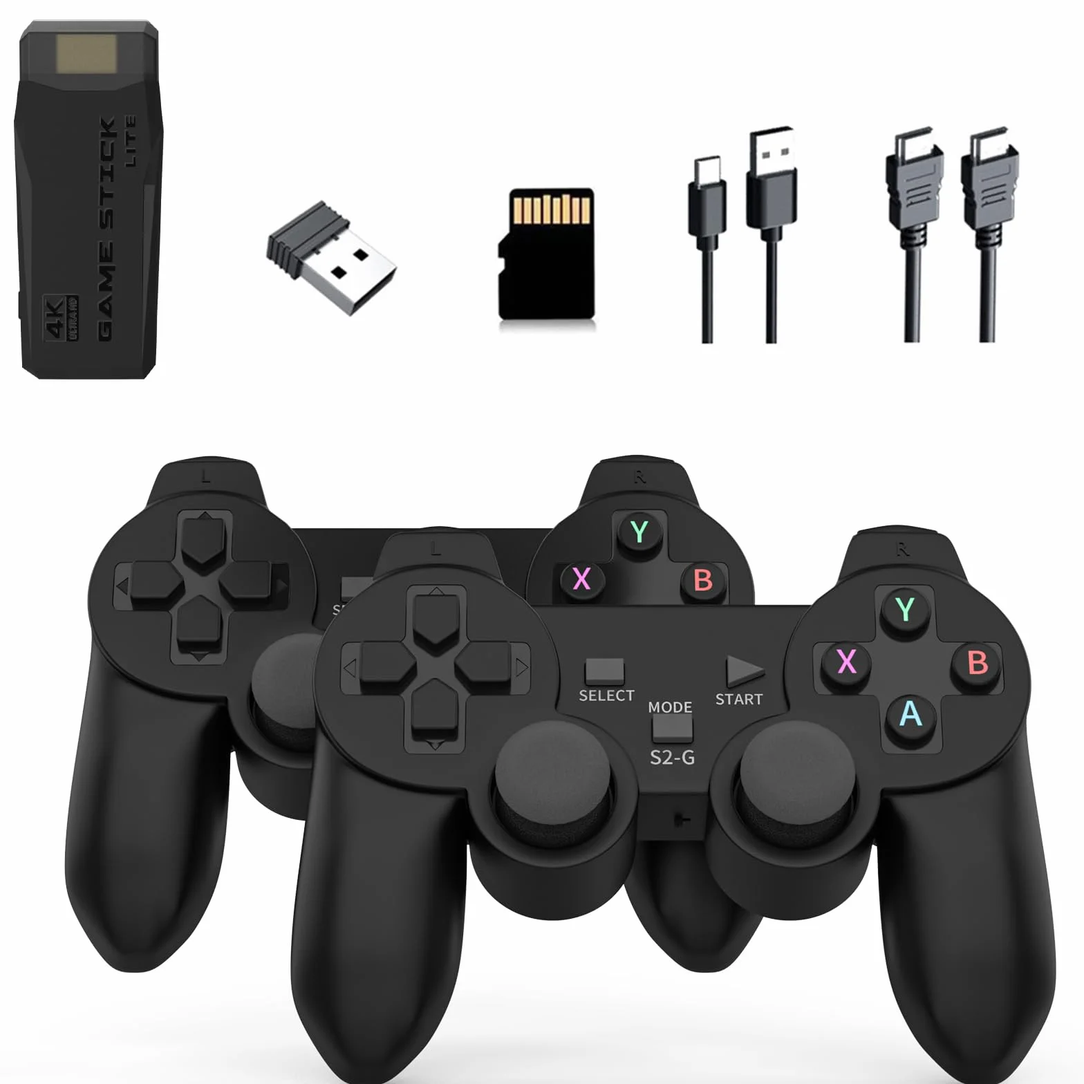 Console di Gioco Wireless Retrò M8, Plug and Play Mini Game Stick, 20,000+ Videogiochi Classici, Dotato di Doppio Controller di Gioco Senza Fili 2.4G, 9 Simulatori, Uscita HD 4K