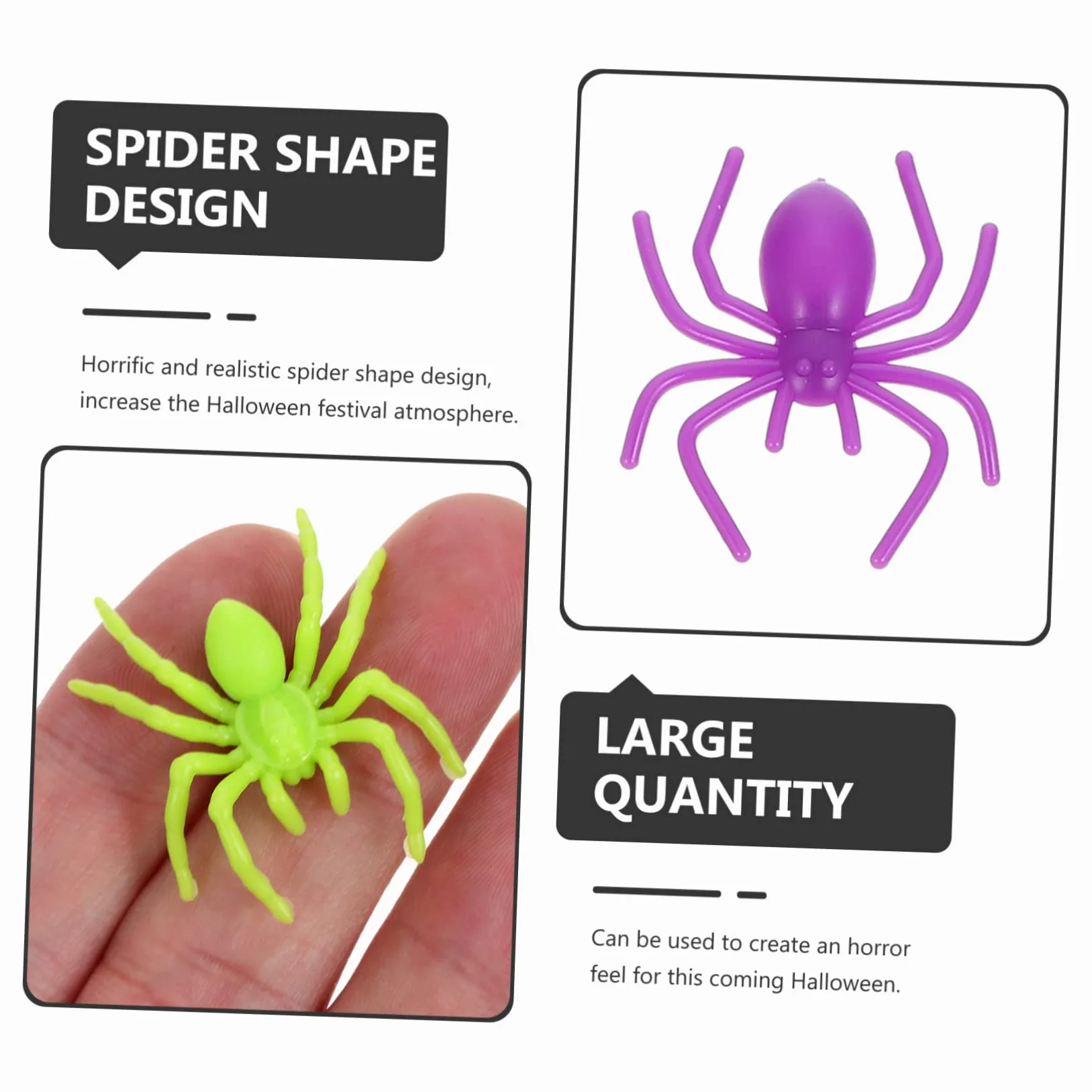 Alasum 1000pezzi Mini Spiders Realistici Giocattoli Insetti Per Scherzi Halloween e Decorazioni Accessori Per Horror e Prank Props
