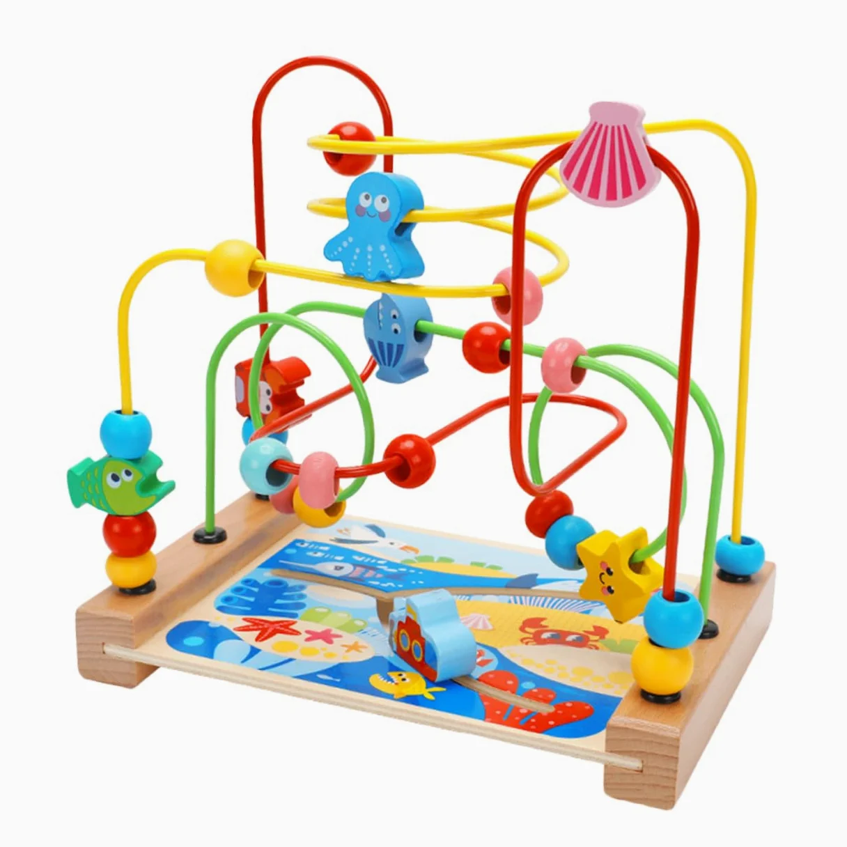 Labirinto di Perline per Bambini, Giocattolo Educativo in Legno senza Bave | Festa Scuola Decor, Rullo Labirinto di Perline, Gioco Sensoriale per Bambini e Ragazzi