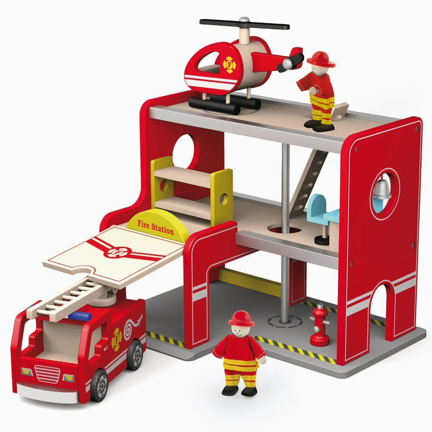 Stazioni Pompieri Con Accessori Cm 35 X 25 X 28 Automezzo Giocattolo Gioco 881