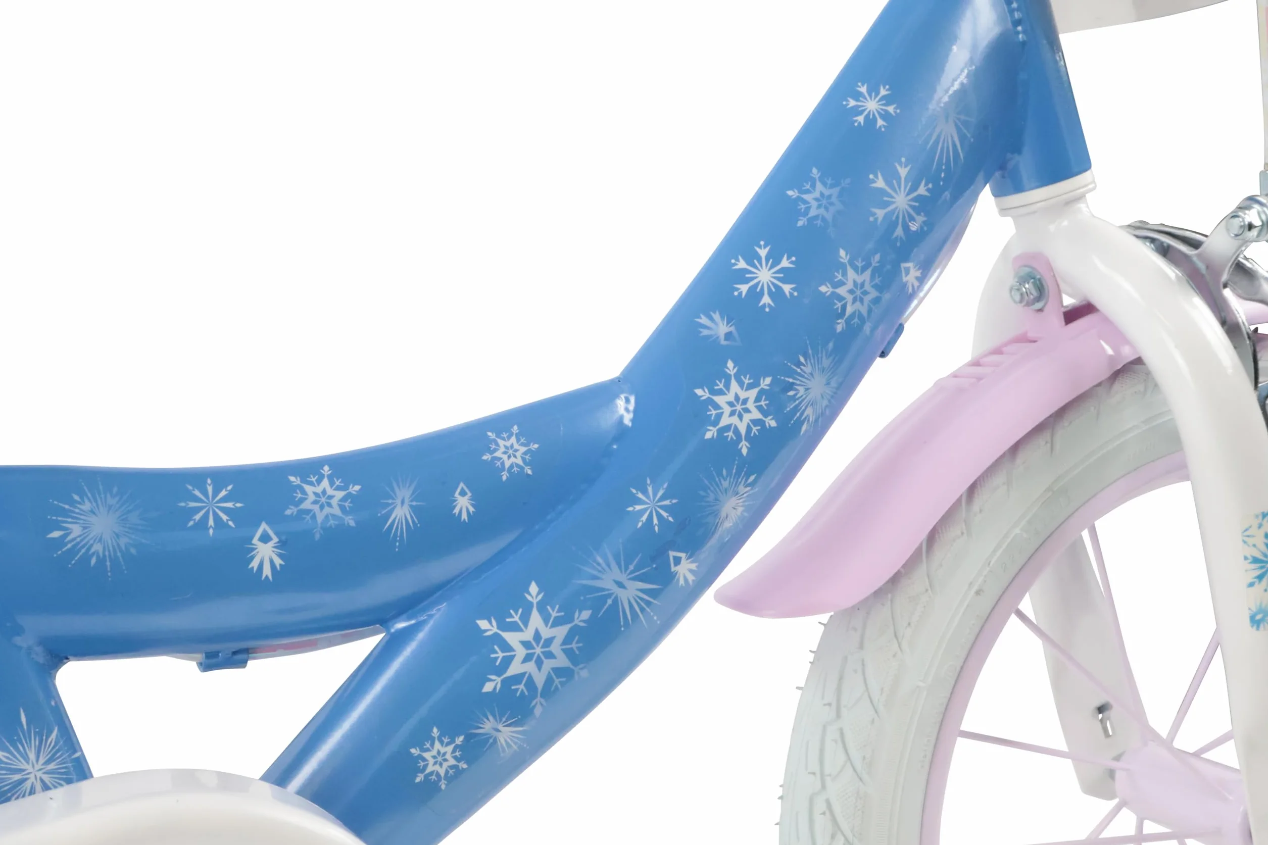 Denver Bike Bicicletta Bambina 14 Pollici Licensed Frozen, 3-5 Anni, Rotelle Removibili, Freni Caliper Anteriore/Posteriore, Telaio Acciaio, Ruote Gonfiabili, Trombetta e Portabambola