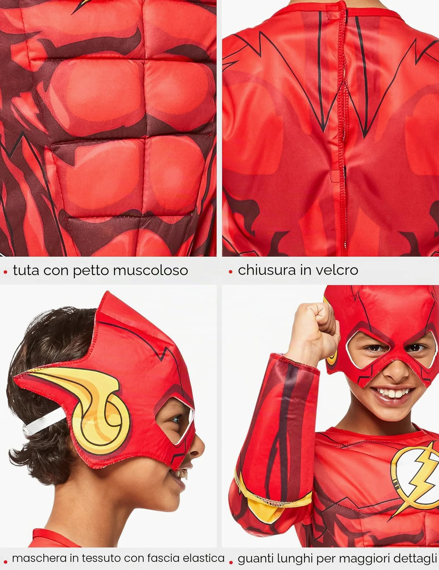 Rubie's Costume ufficiale DC Superhero The Flash Deluxe per bambini