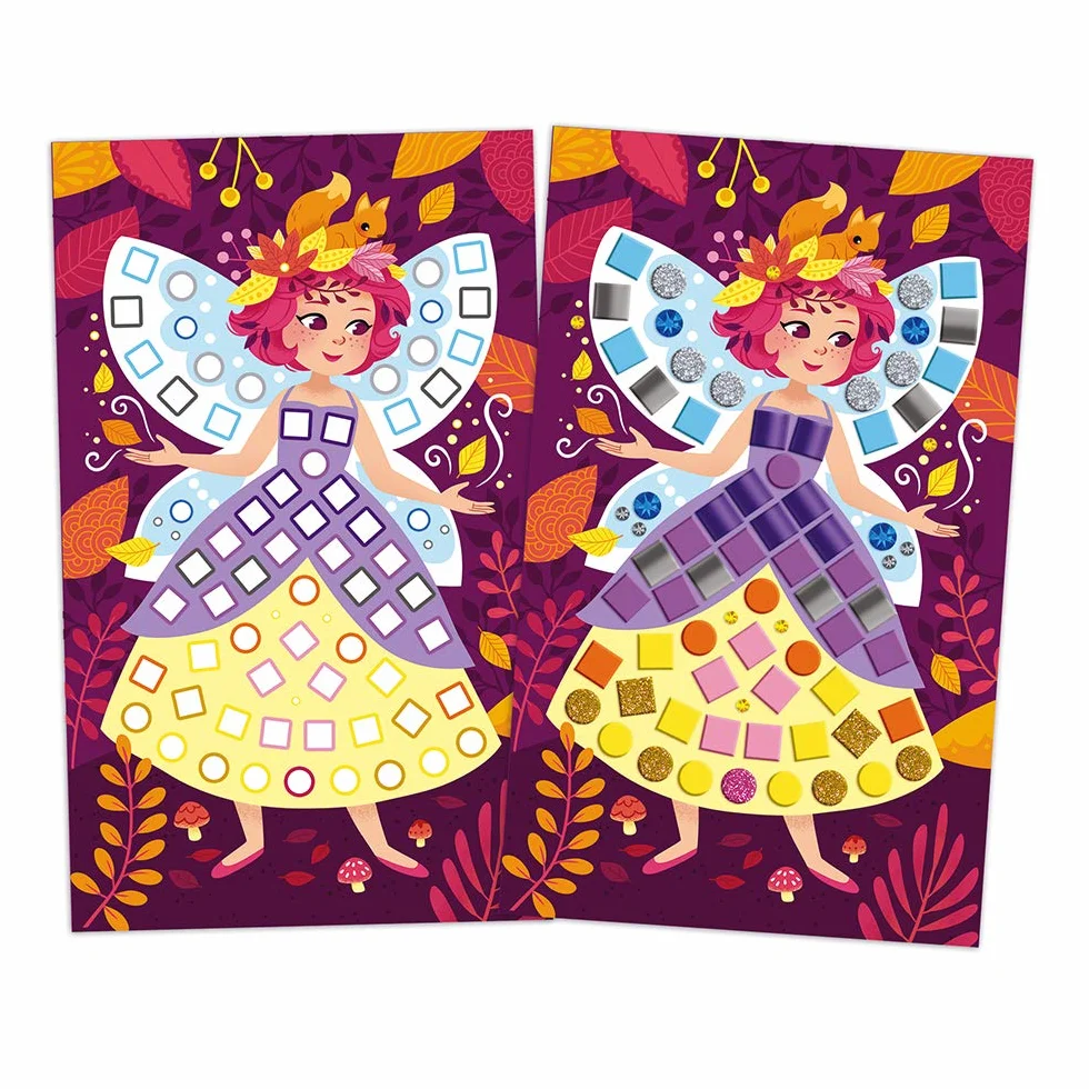 Janod - Cofanetto Mosaici Principesse e Fate - Les Ateliers du Calme - Kit Creativo per Il Tempo Libero dei Bambini - Sviluppo della Motricità Fine e della Concentrazione - Dall'Età di 5 Anni, J07962