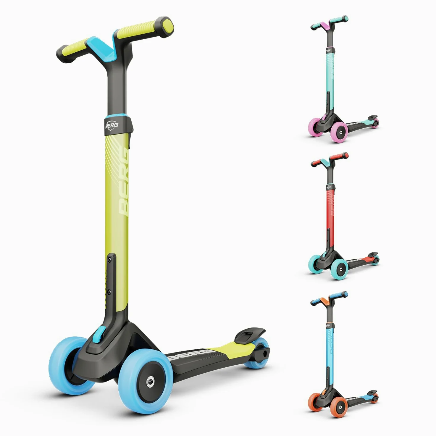 BERG Nexo - Monopattino pieghevole, colore: Lime