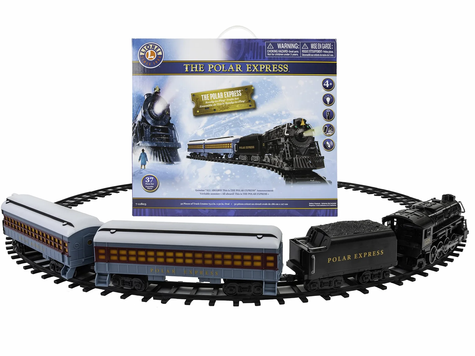 Lionel Set di modellini di treno Polar Express con binario | Berkshire Style pronto a correre con luci, effetti sonori e telecomando multicolore