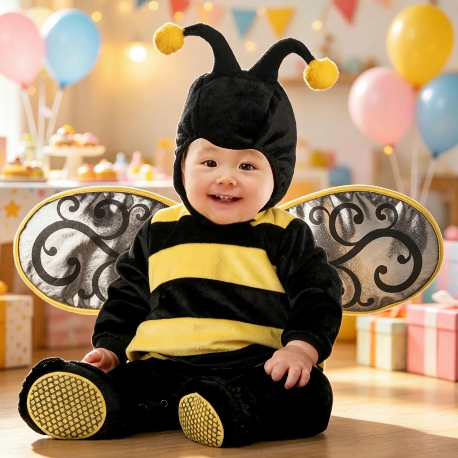 Sharplace Costume da animale per neonati, costume di Halloween, abito divertente e originale, regalo originale, tuta con cappuccio, tuta cosplay per compleanno,