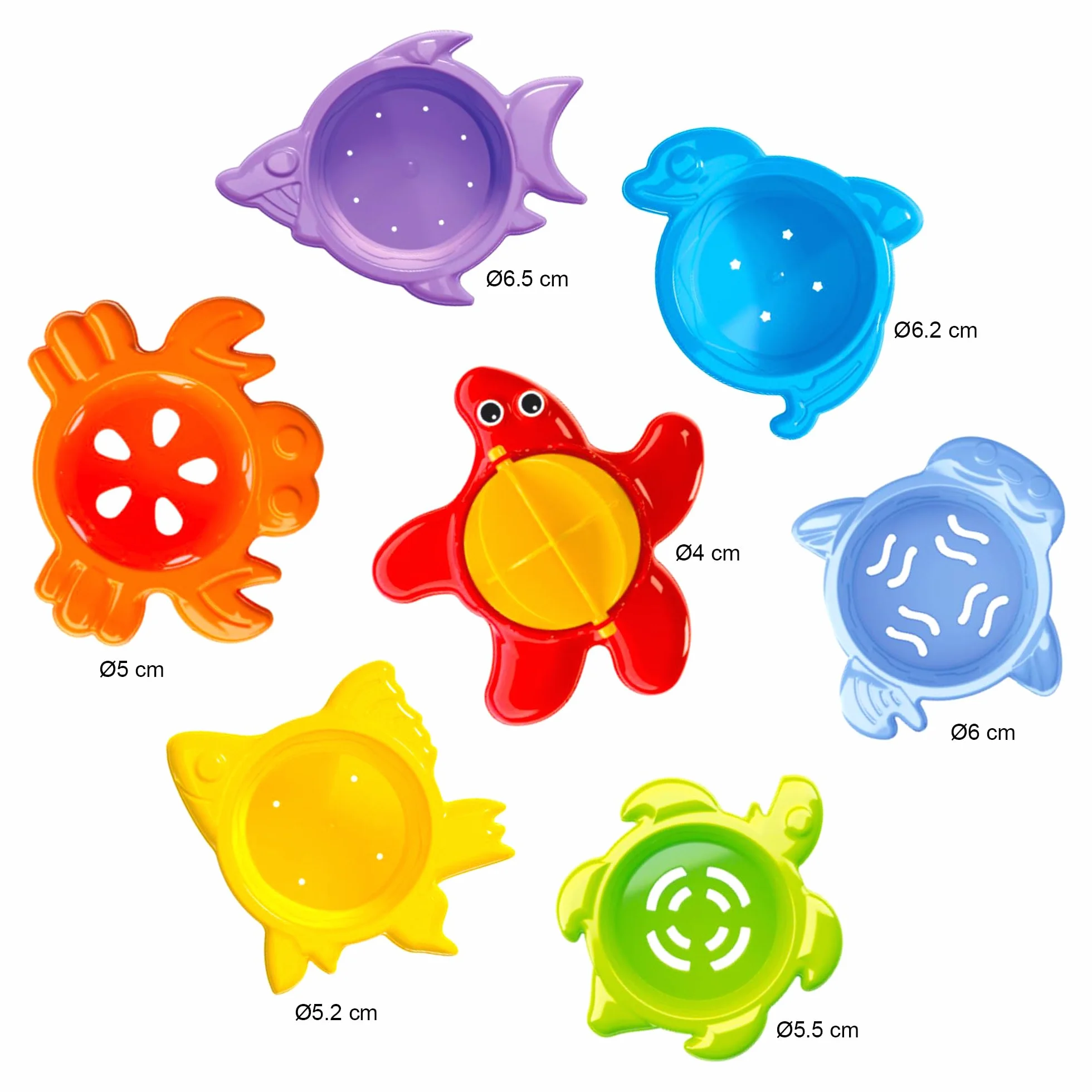 FANCY Tazze Impilabili Bambini Set Bagno 29 cm Torre Impilabile per Ragazzi e Ragazze dai 1 Anno, Giocattoli Montessori Giochi Bagnetto, per la Spiaggia e Piscina, Idea Regalo