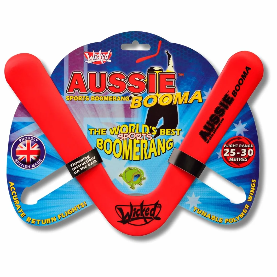 Wicked Booma australiano | Boomerang classico in stile australiano (rosso)