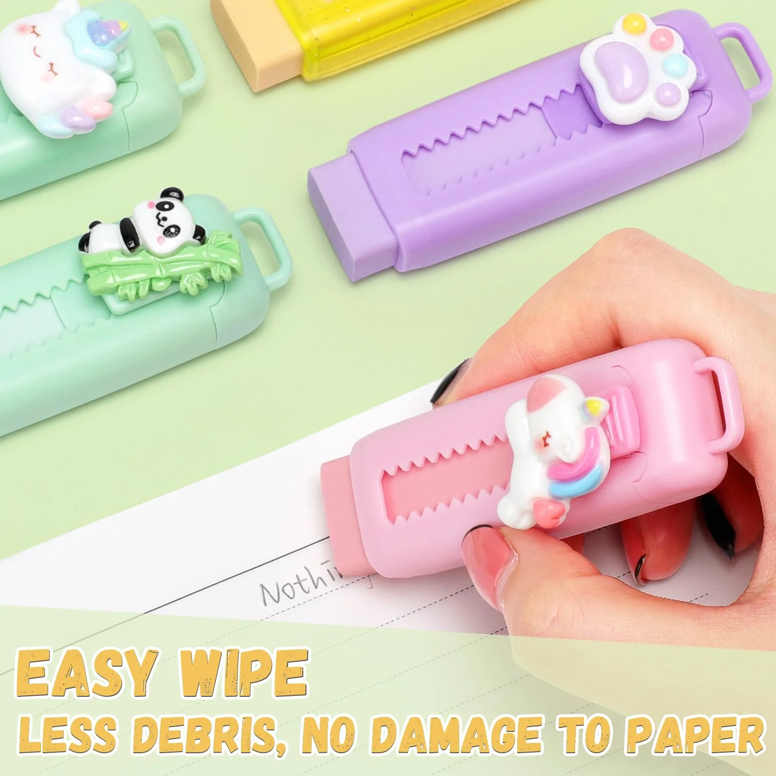 16 Pezzi Set Retrattile Gomme da Cancellare per Sacchetti Regalini Fine Festa Compleanno Bambino Invitati, Pignatta Gadget Regalo Compleanno Bambini e Bambina