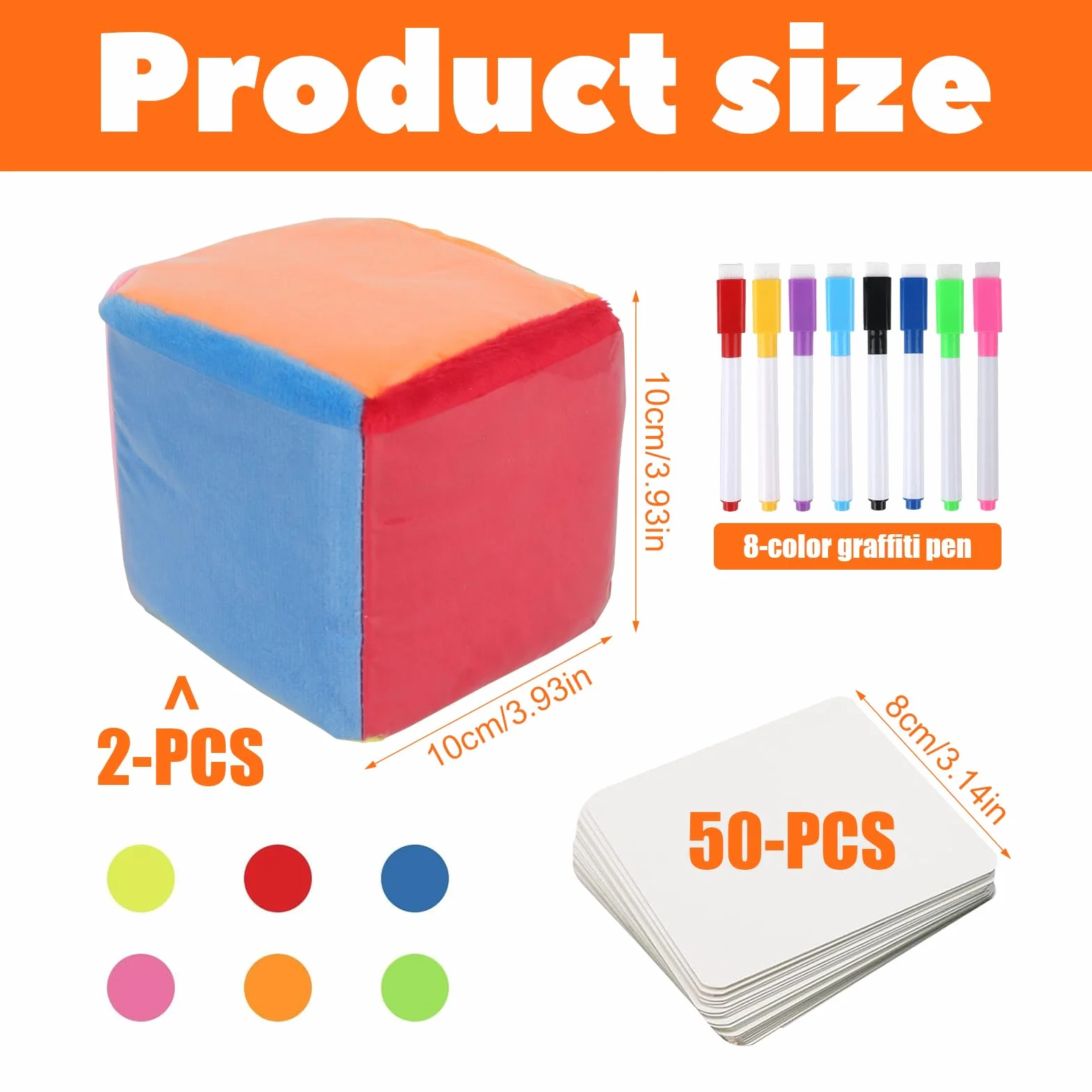 2 Pezzi Dadi Tascabili, 10 CM Cubi Con Tasche Con 50 Carte Vuote, Dadi Con Tasca Trasparente, Insegnante Cubi Di Apprendimento, Per Asilo, Scuola Materna, Apprendimento Precoce, Scuola Materna