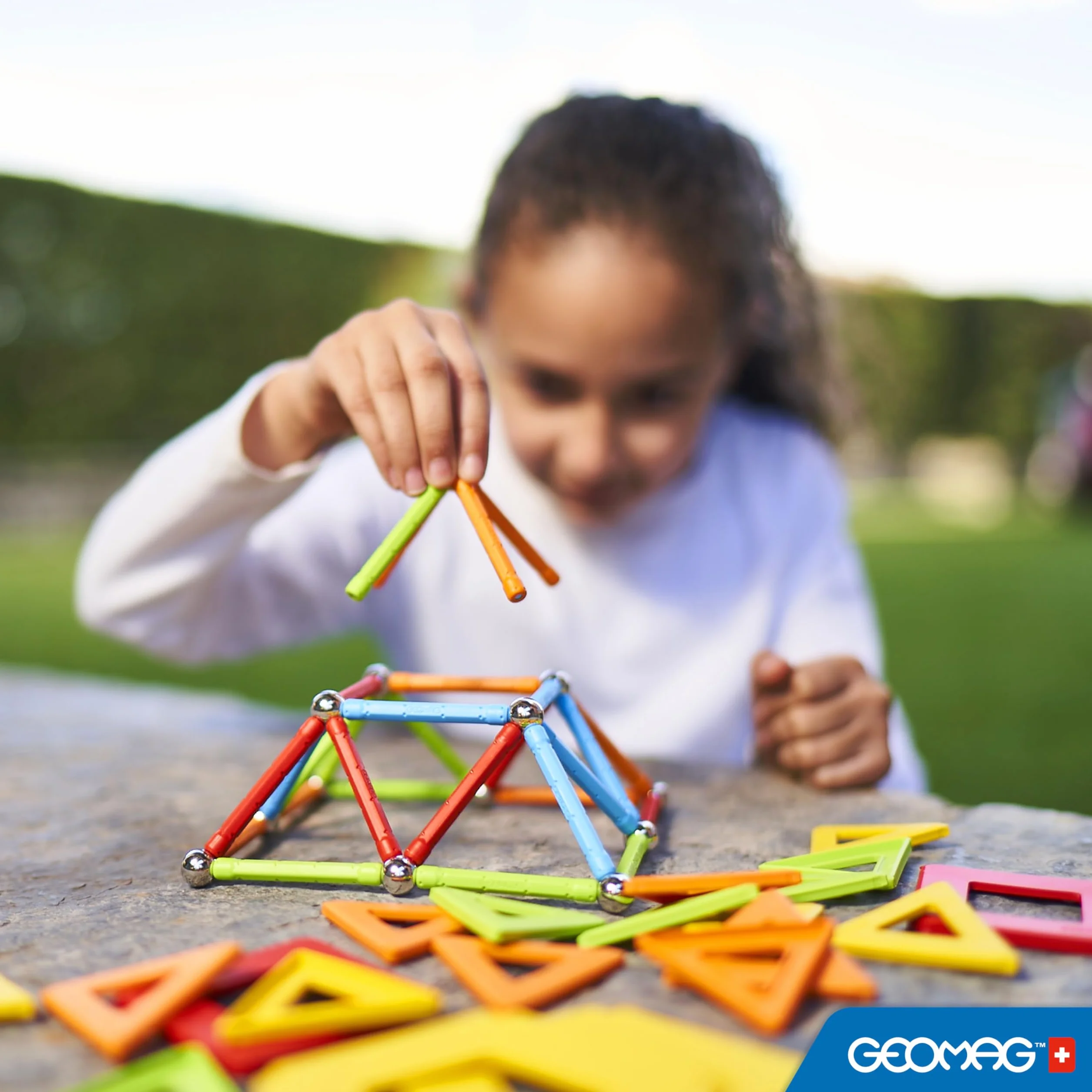 Geomag - Supercolor Costruzioni Magnetiche Per Bambini, Giocattolo Magnetico Linea Green 100% Plastica Riciclata, 78 Pezzi