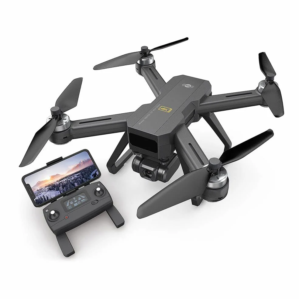 Droni GPS Pieghevoli con Fotocamera 4K per Adulti, quadricottero con stabilizzazione Elettronica dell'immagine EIS, Motore brushless, seguimi, Ritorno Automatico a casa, Drone a Lu