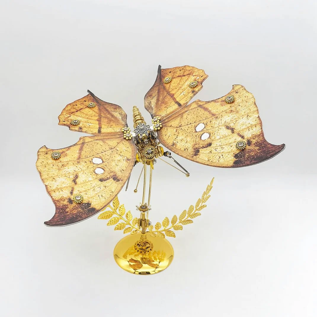 Puzzle 3D in metallo a forma di farfalla con occhio di pavone, kit di montaggio per modellini di farfalla con occhio di pavone, kit di modellini artistici per adulti, puzzle meccanico in