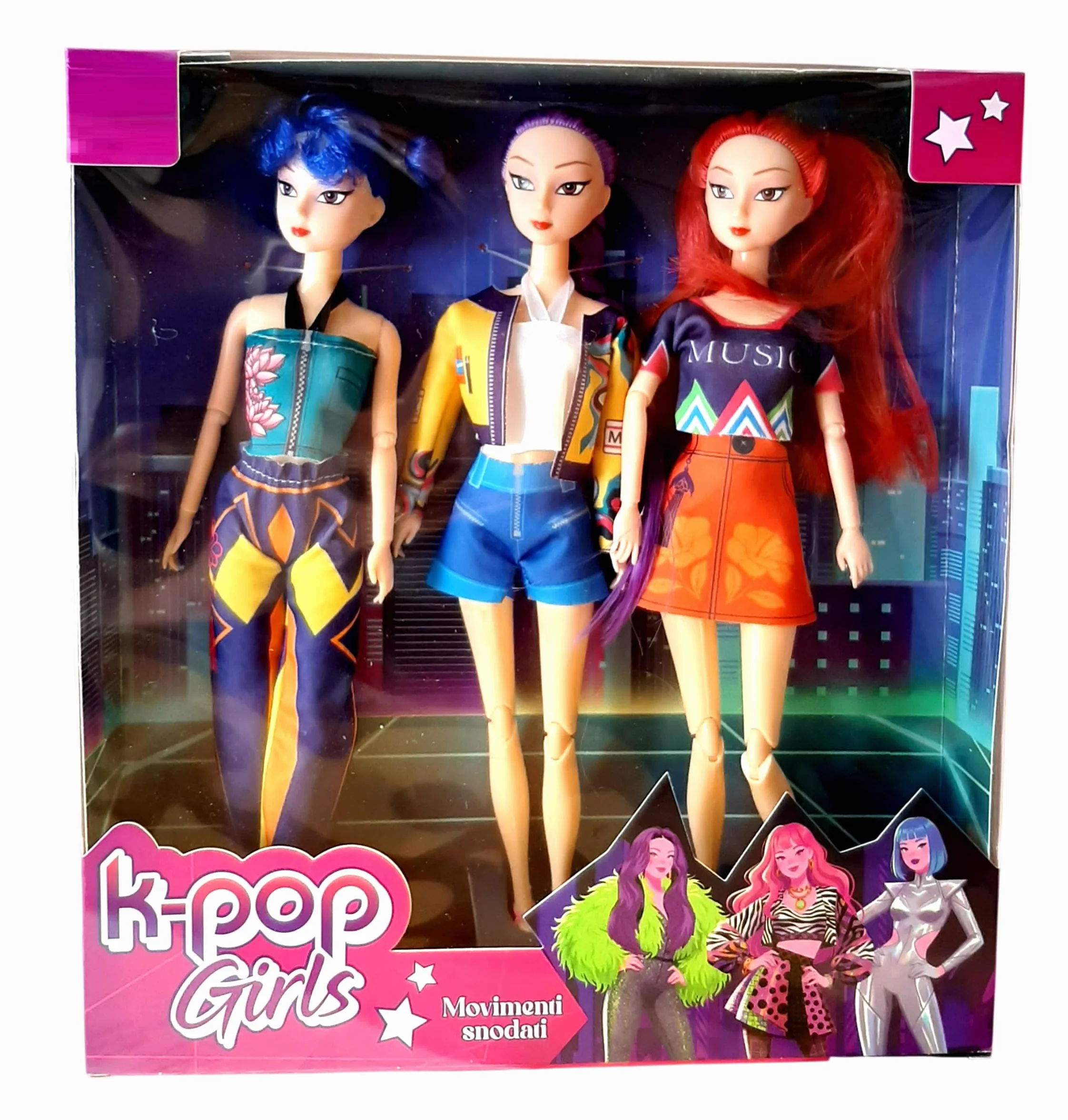 Set 3 Bambole K pop Idols Stars Rumi Mira Zoey H 30 cm | Personaggi Anime Collezione Completa Fashion Dolls per bambine