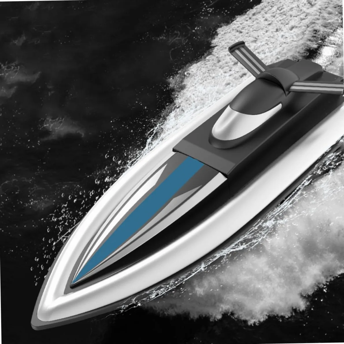 Sosoport Nave Giocattolo Galleggiante Telecomandata Elettrica Doppia Propulsione, lungo Autonomia 1200 Mah, per Piscina e Lago, Materiale Plastica e Acciaio Inox