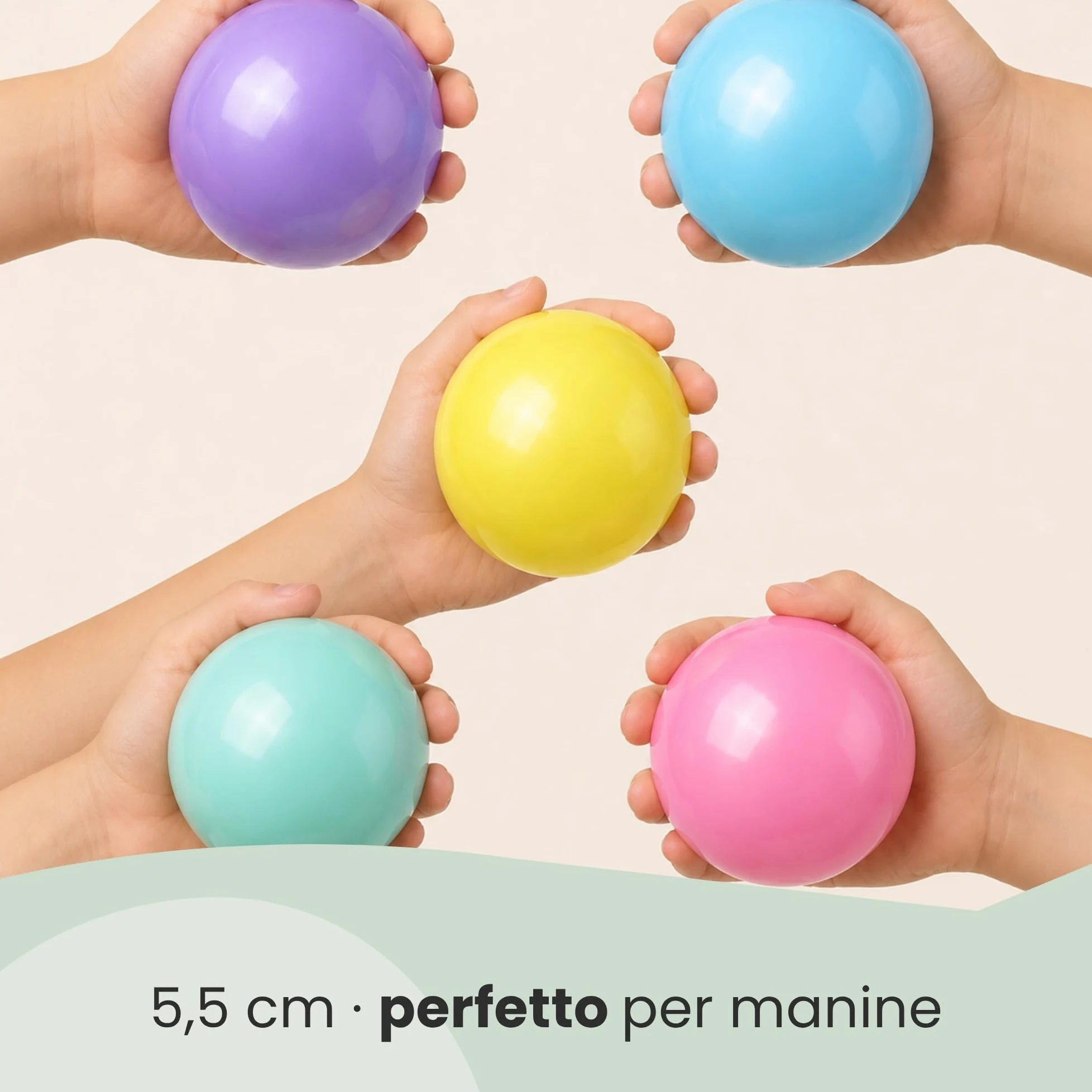 LittleTom Dalla Nascita: 1000 Palline per Piscina Bambi 5,5cm - Palline Plastica Bambini Colorate - Palline Gioco Palla per Piscina Giochi per Piscina Neonato - Palline Bimbi Colorate Palloni Piscina
