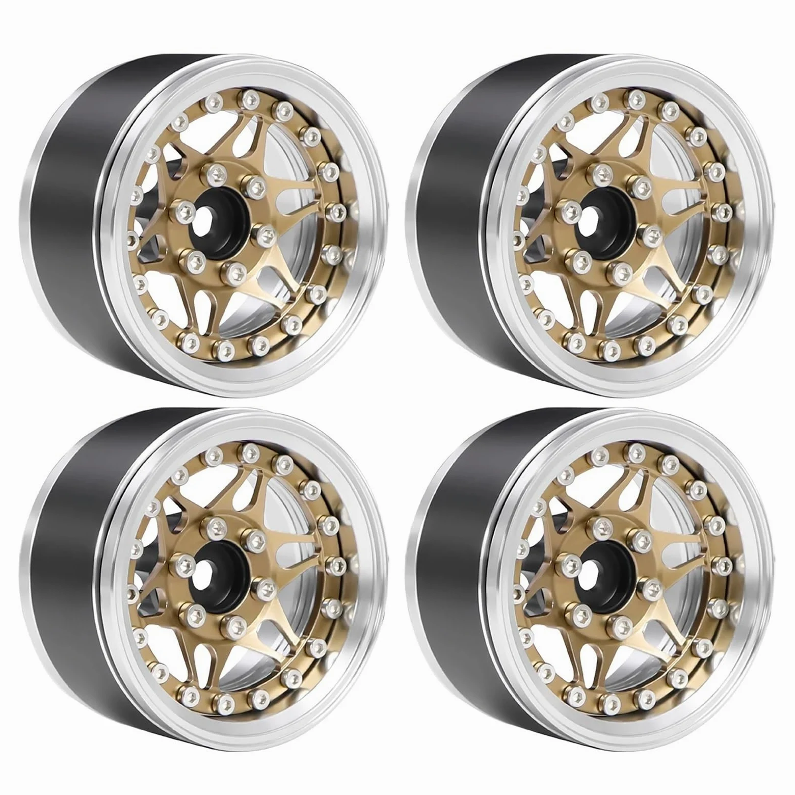Per TRX4 Per TRX6 Per Axial SCX10 Per Redcat GEN8 D90 1/10 Parti Automobili RC 1.9 Pollici CNC Ruote Beadlock Cerchio Offset Regolabile Ricambi Modellini RC