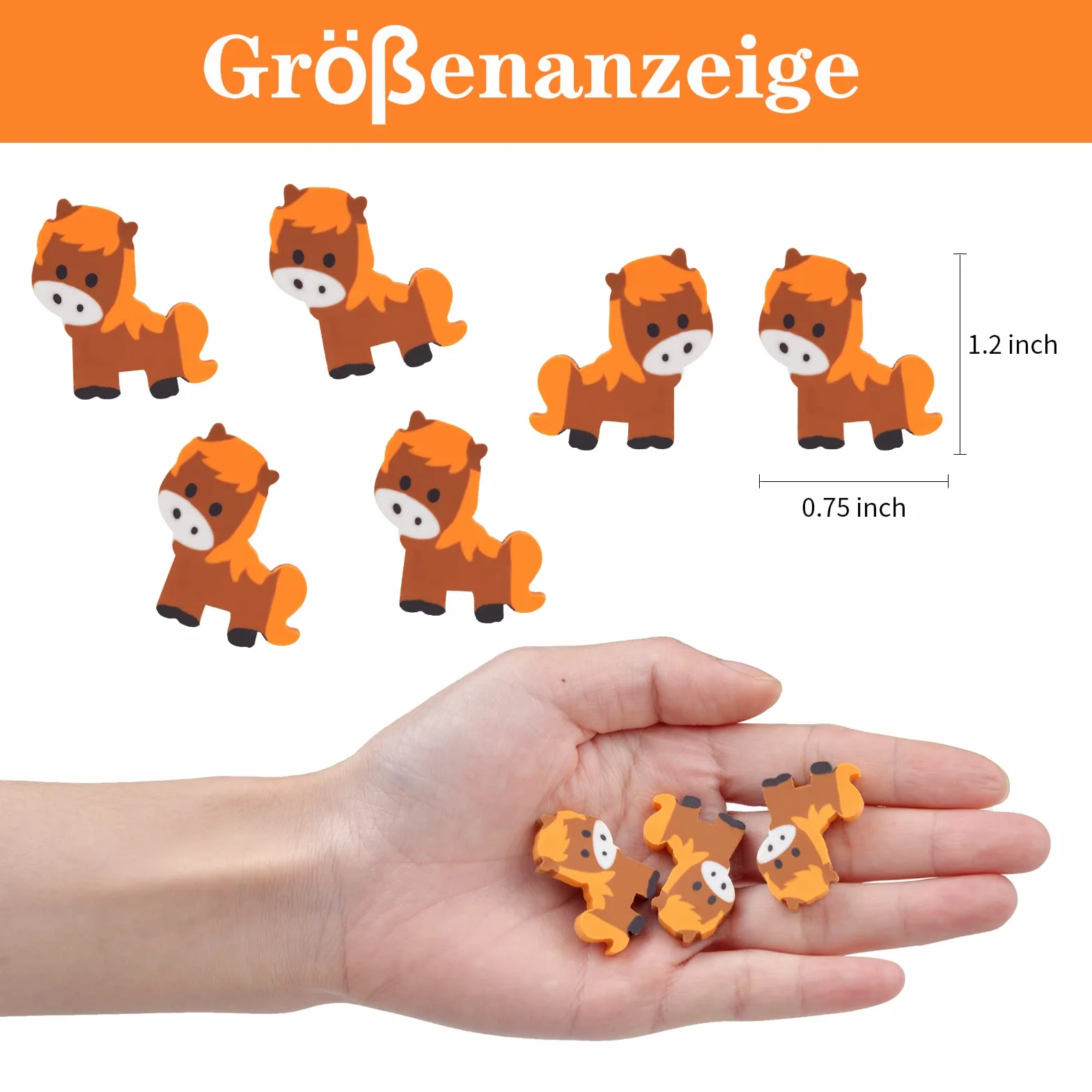 Set di 24 gomme a tema Cavallo WangCang, gomme in gomma non tossiche, divertenti bomboniere per feste e forniture artistiche