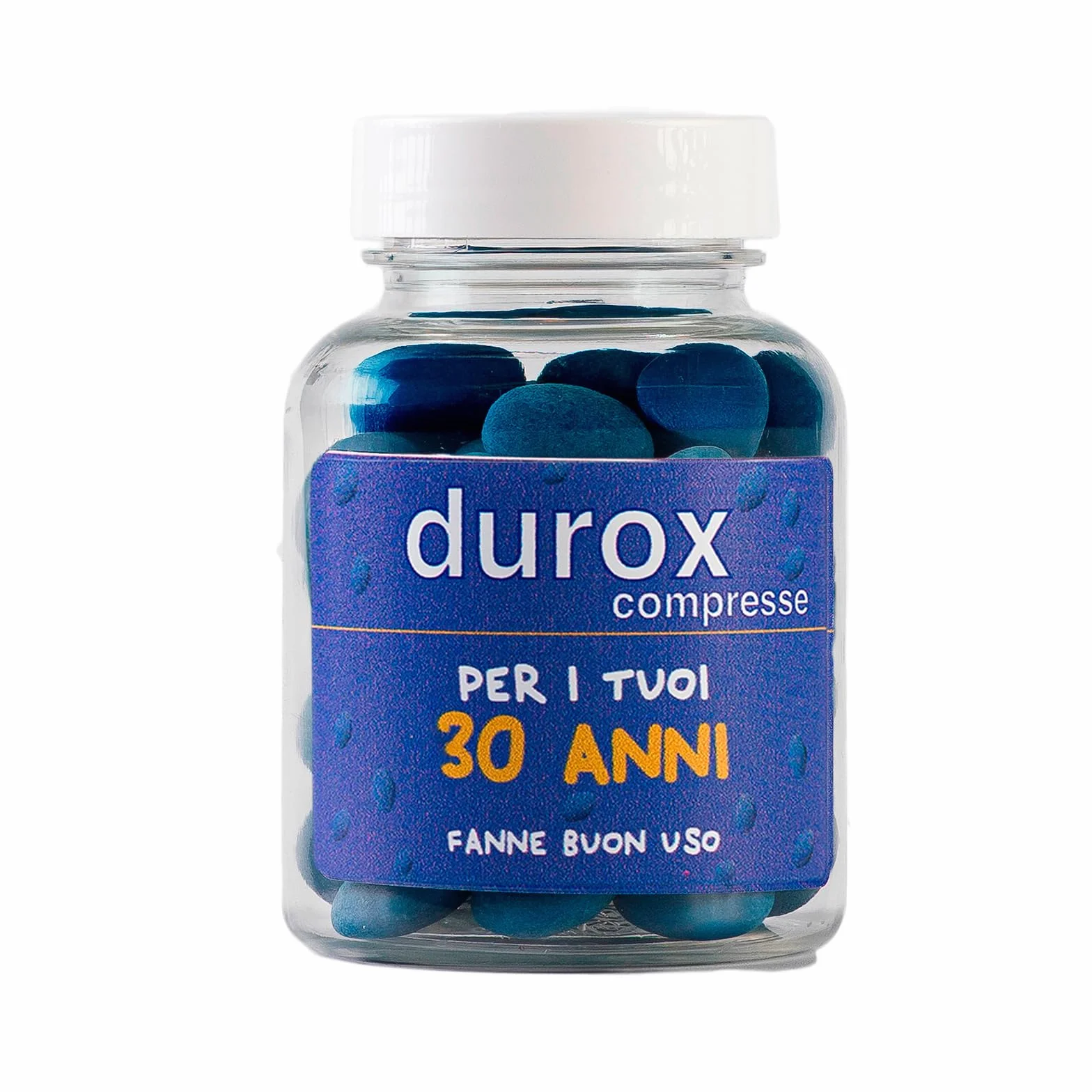 DUROX Compresse Blu 30 Anni – Scherzo Wiagras Goliardico per Uomo – Idea Regalo Divertente Compleanno 30 anni – Confetti Blu al Cioccolato – FANNE BUON USO