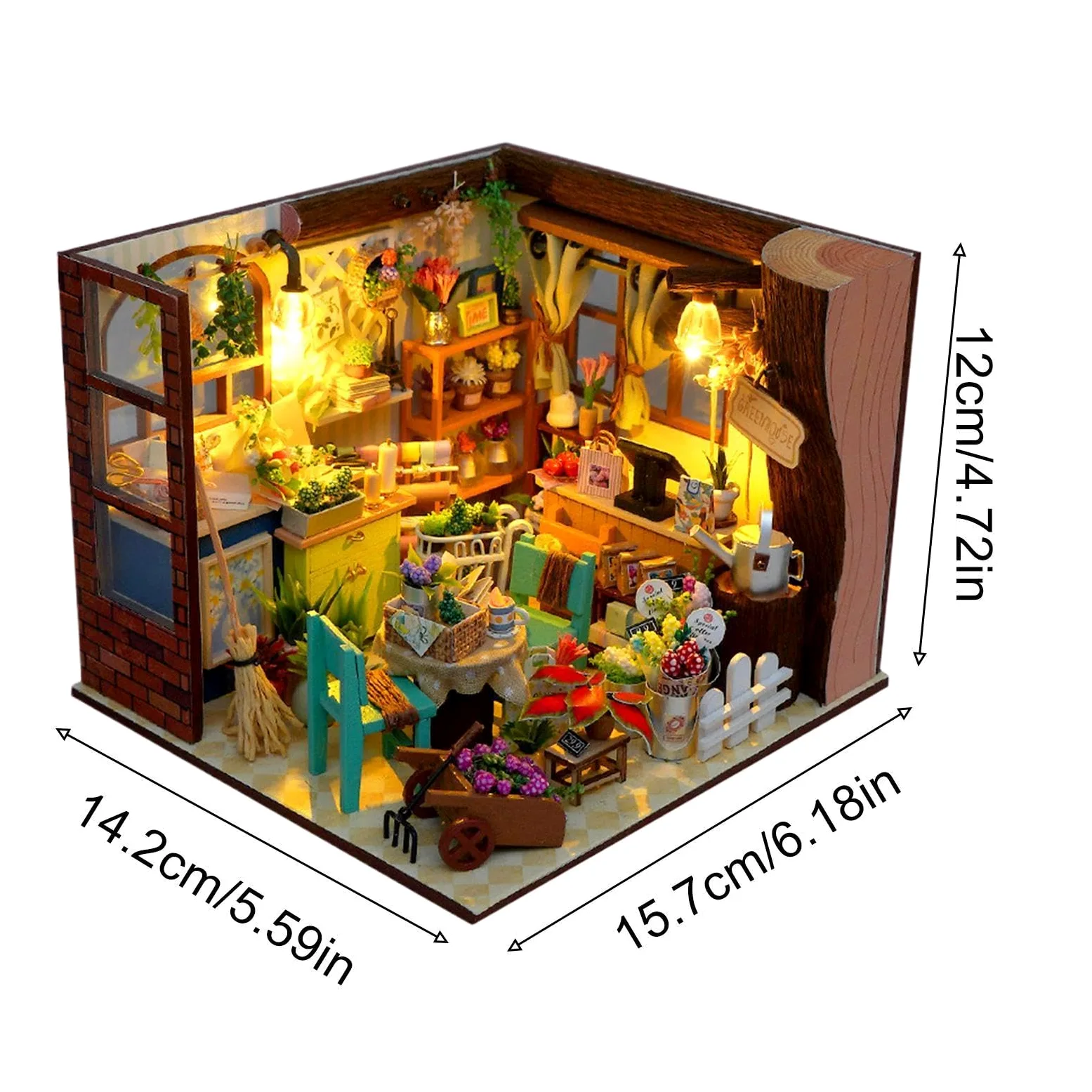 Kit fai da te per una casa in miniatura Giocattolo Di Costruzione Modellino | Kit di casa fai da te Per la decorazione di scrivania, dormitorio, appartamento, libreria, soggiorno e abitazi