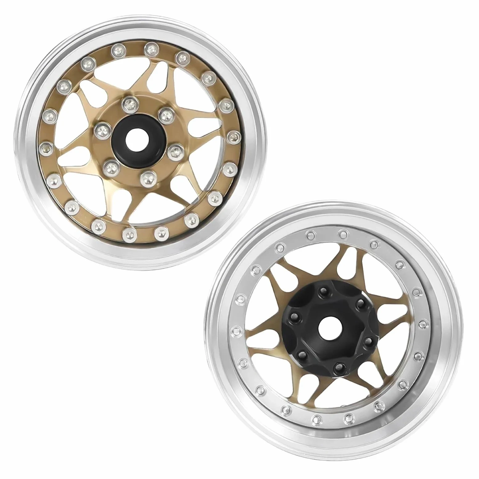 Per TRX4 Per TRX6 Per Axial SCX10 Per Redcat GEN8 D90 1/10 Parti Automobili RC 1.9 Pollici CNC Ruote Beadlock Cerchio Offset Regolabile Ricambi Modellini RC