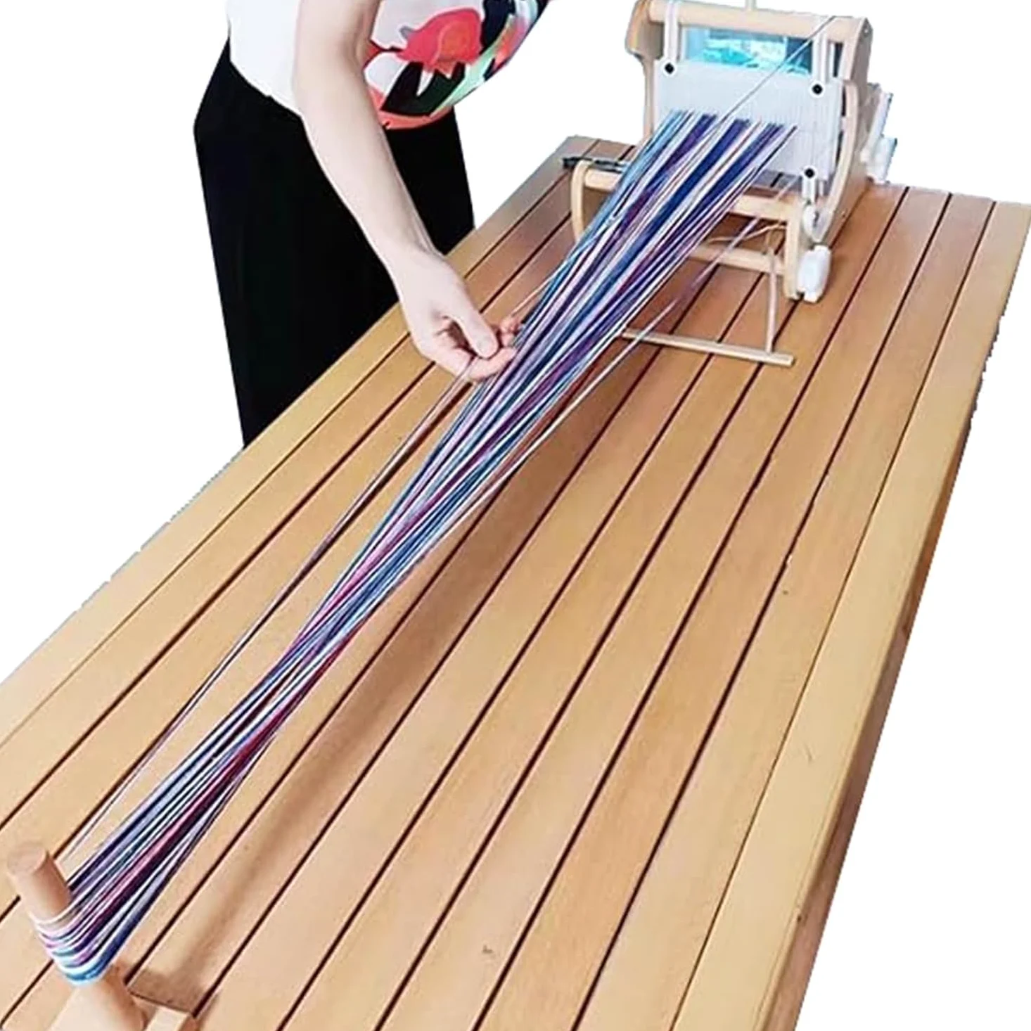 Kit per tessitura – Macchina per maglieria a mano in legno per bambini e principianti, larghezza di tessitura 20 cm, densità regolabile per un facile utilizzo