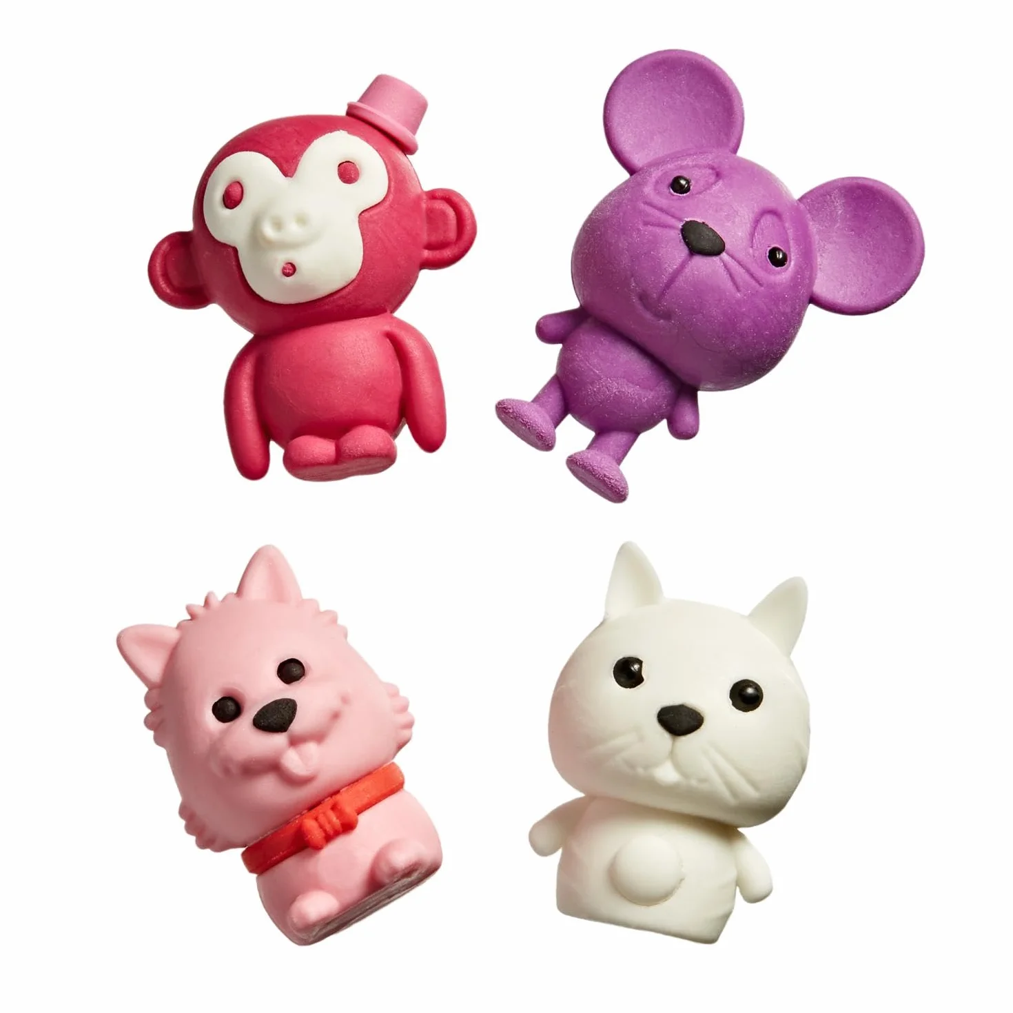 Tinc - Gomme Animali - Set di Figurine Multicolori da Collezione per Scuola e Disegno - Cancelleria Creativa - Regalo per Bambini - Assortiti - Confezione da 4