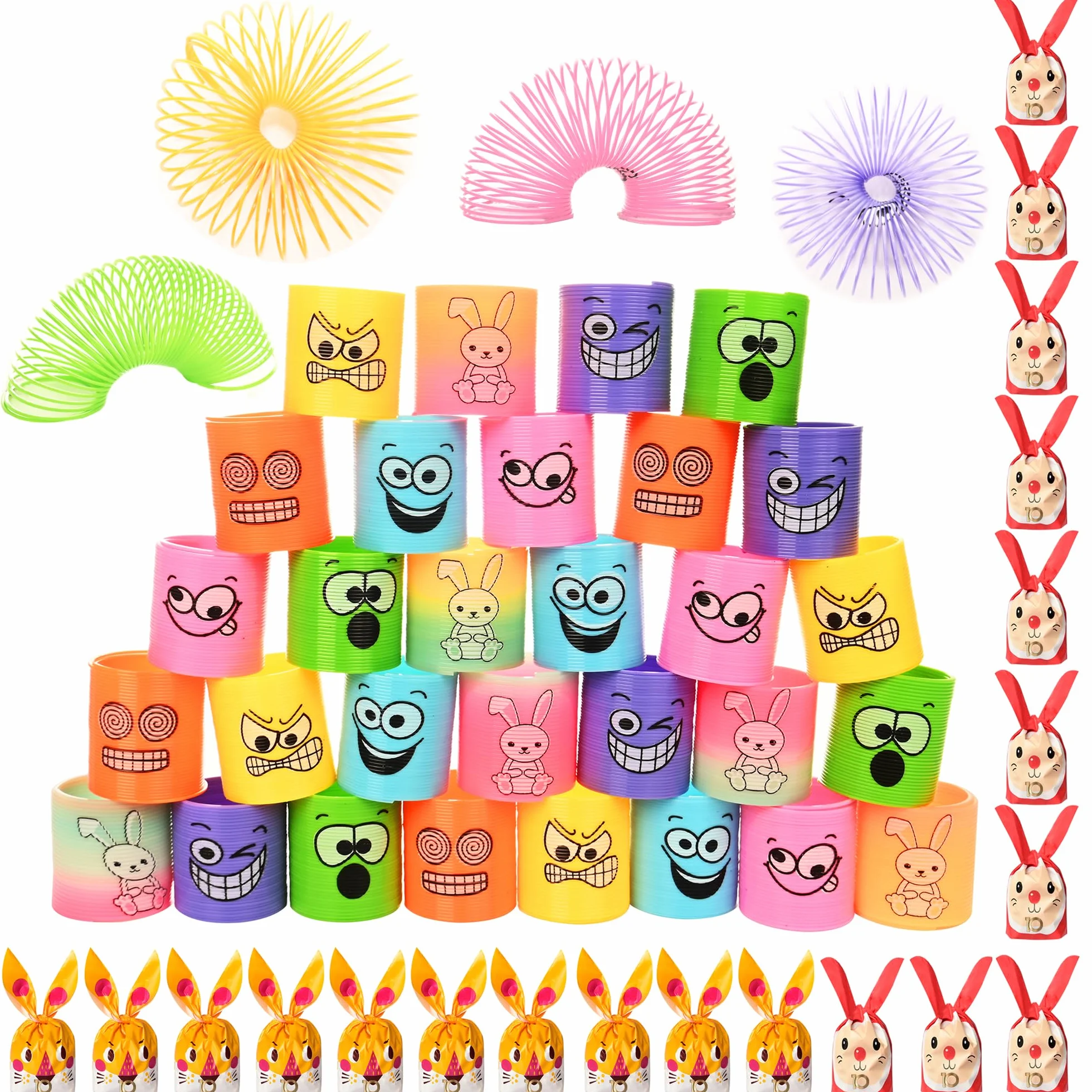 Molle per Bambini Gadget 30Pcs Regalini Fine Festa Compleanno +20Pcs Sacchettini Compleanno Bambina Invitati Idee Pensierini Dopo Molla Giocattolo Regalino 2 3 4 5 8 10 Anni Bambino Mini Giochi Kit