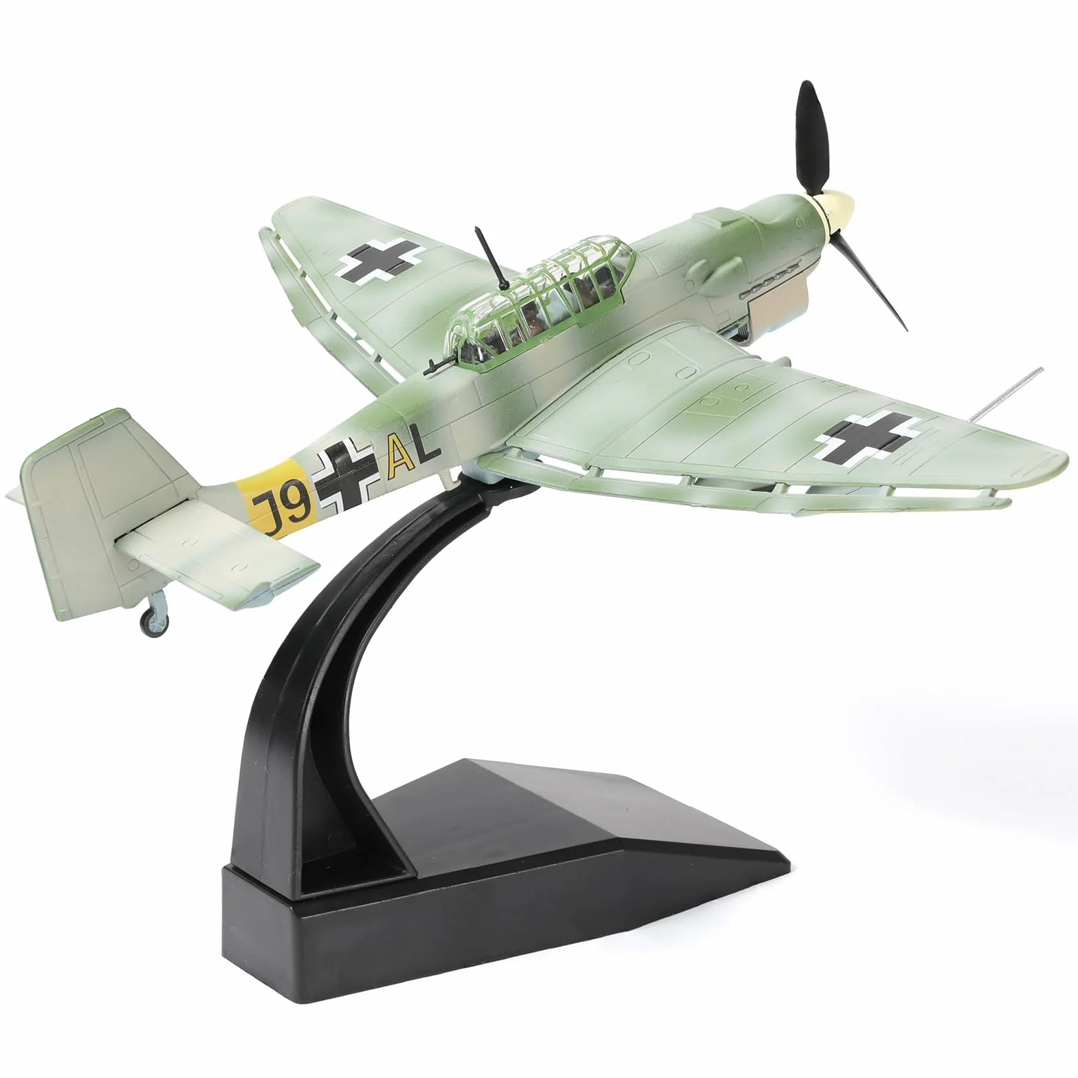 NUOTIE 1/72 Junkers Ju 87 Stuka Bomber Modello WW II Metallo Die-cast Classic Military Fighter Model Pre-Costruito Seconda Guerra Mondiale Leggendario Modello di Bombardiere Tedesco con Espositore