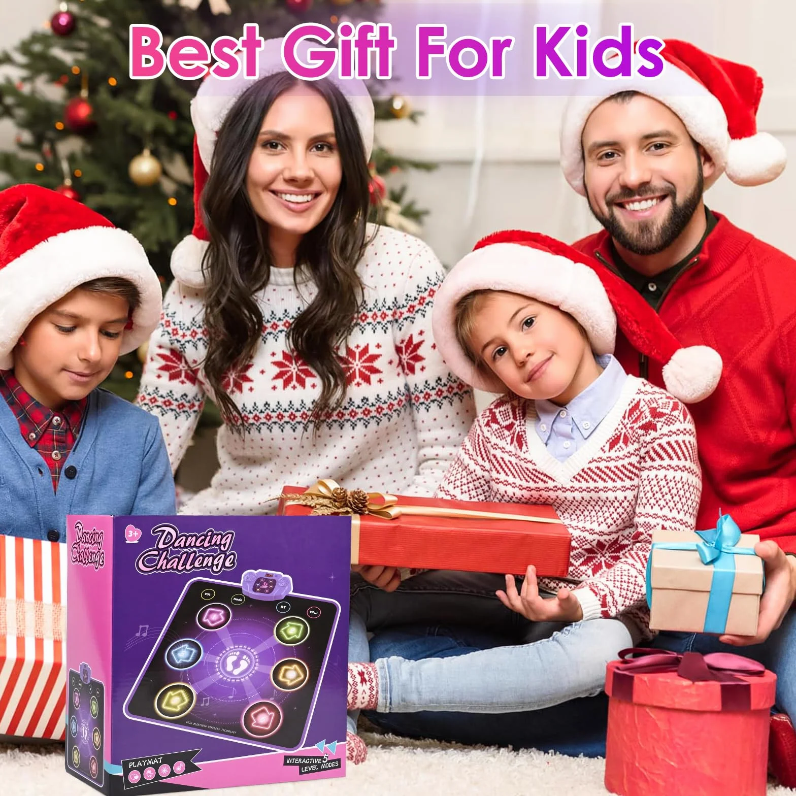 ZWOOS Tappetino da Ballo per Bambini 3-12+ Anni, Tappetino Musicale Bluetooth Elettronico Regalo Bambina