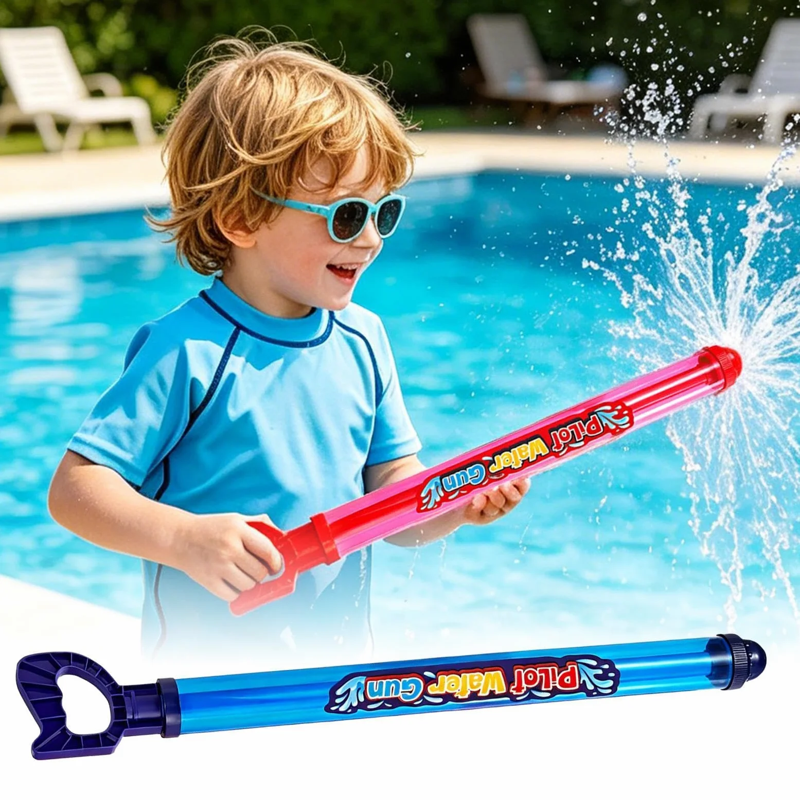 Spruzzatore d'Acqua per Bambini 2 Pezzi Estraibili Divertenti A 360 Gradi | Pistola ad Acqua Estiva per Bambini per Bambini e Bambine Outdoor Giardino Spiaggia Piscina Campeggio